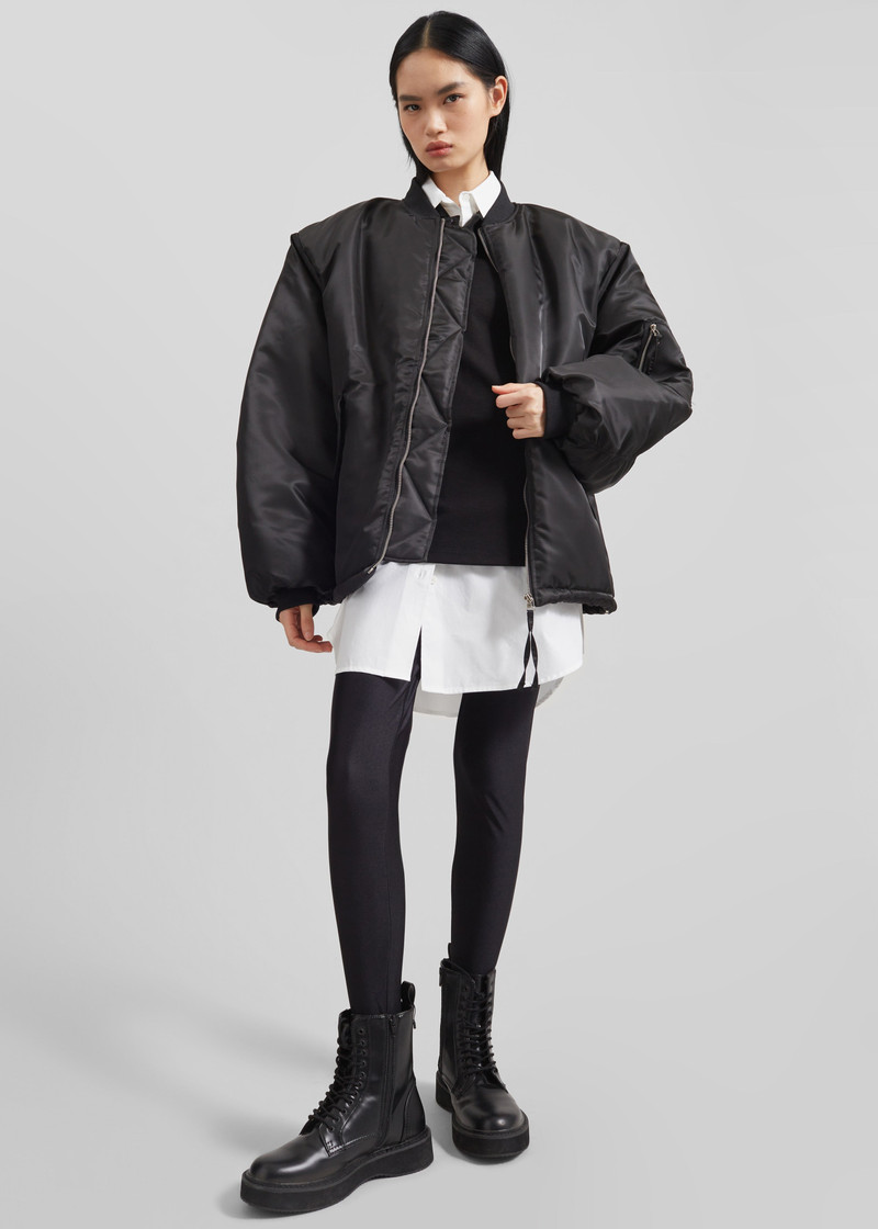 Volme Padded Bomber Jacket - Black 3