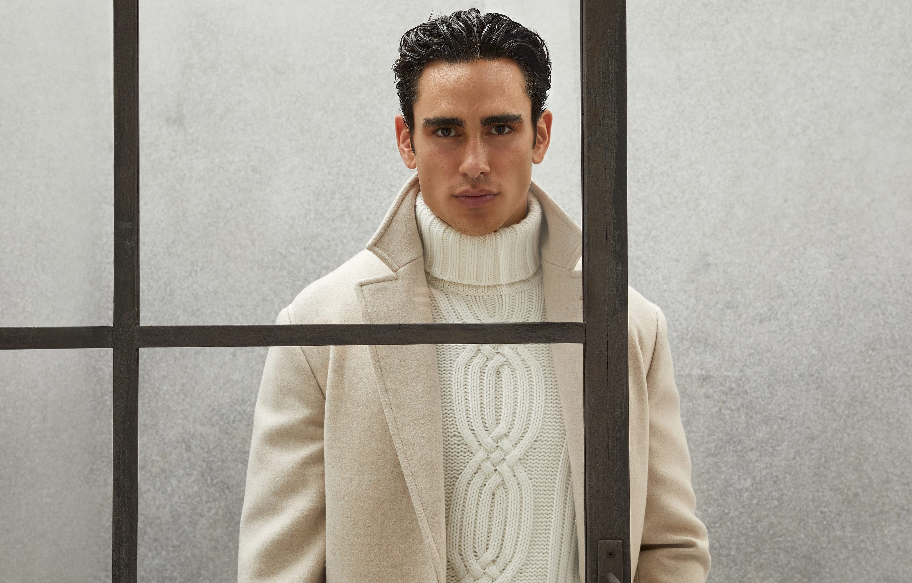Virgin wool and cashmere double cloth soft fit coat - 6