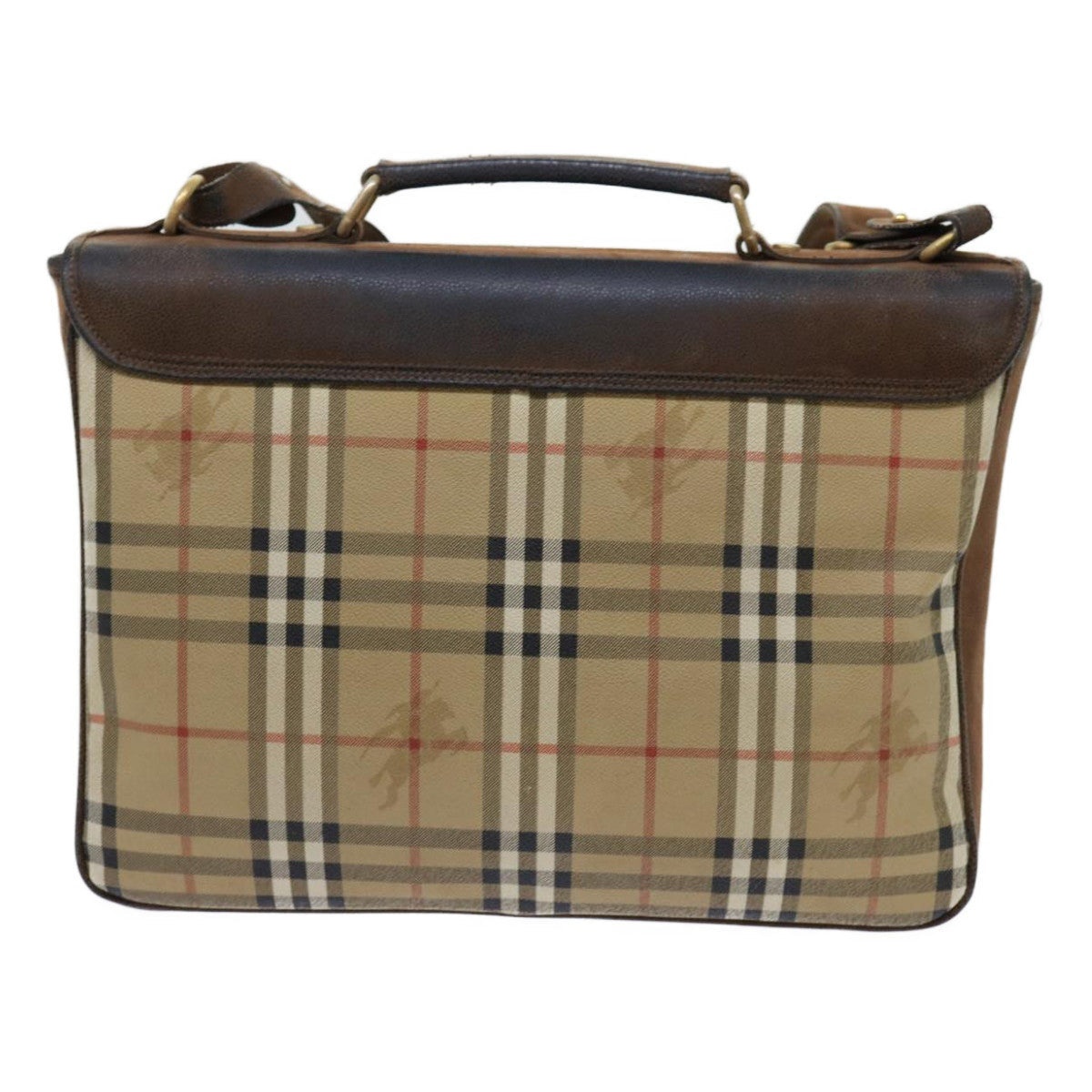 Burberry Nova Check Business Bag Pvc Leather Beige - 2