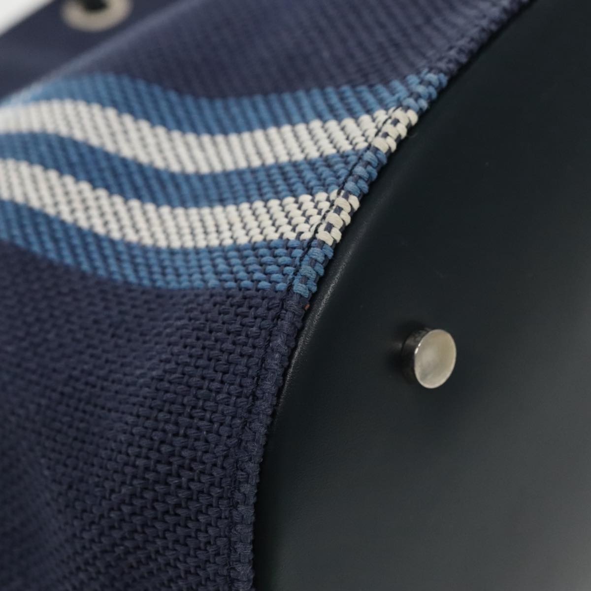 Burberry Nova Check Tote Bag Canvas Navy Silver - 14