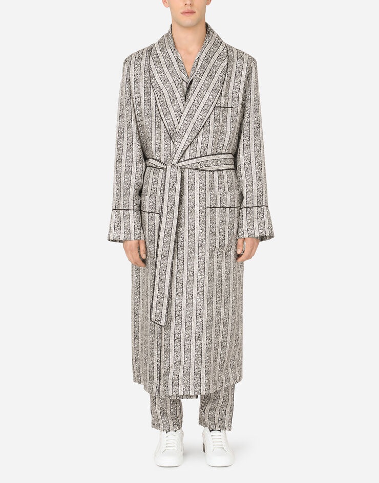 Floral-print silk robe - 2