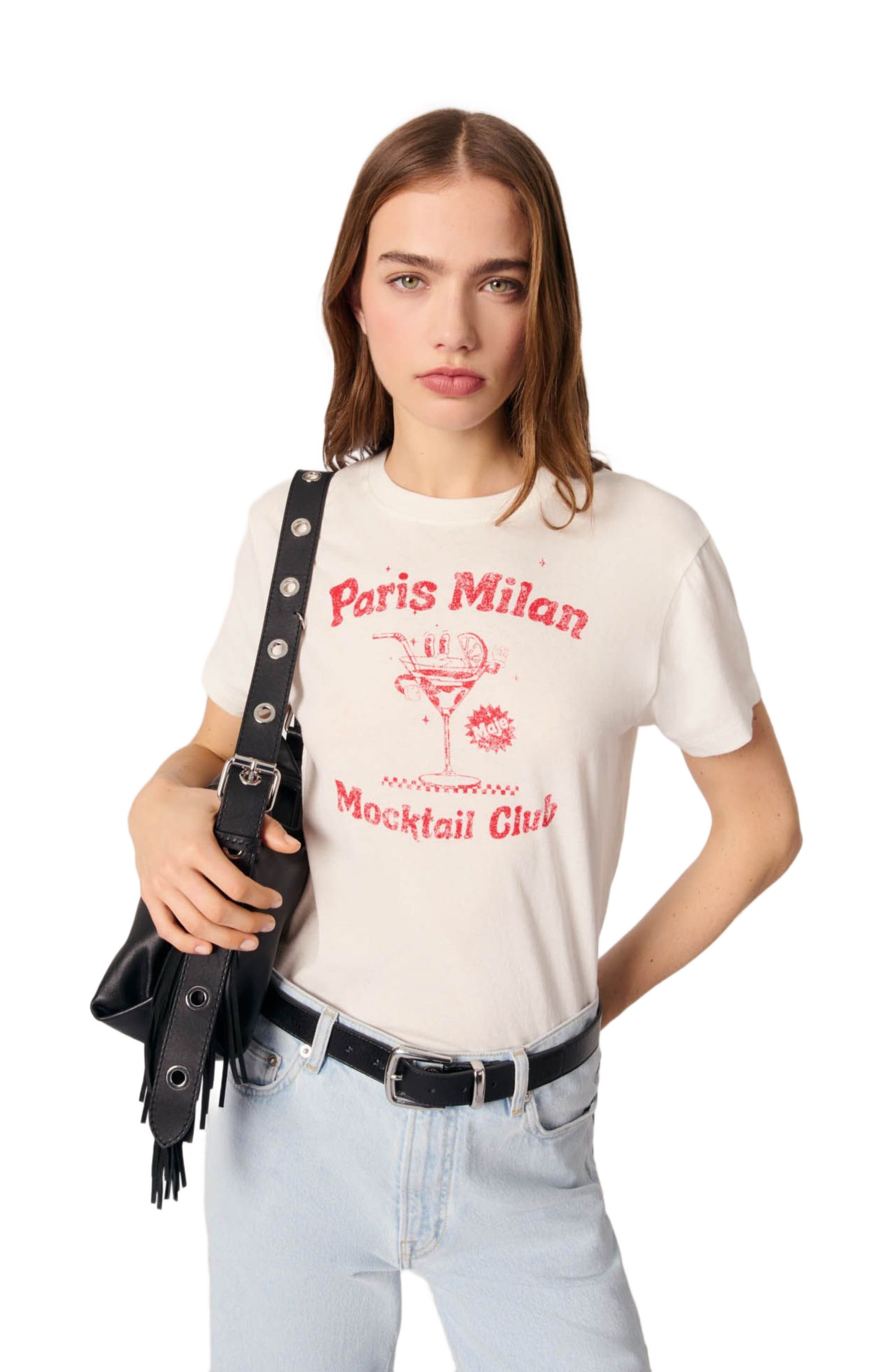 maje Paris Milan T-shirt in White at Nordstrom - 6
