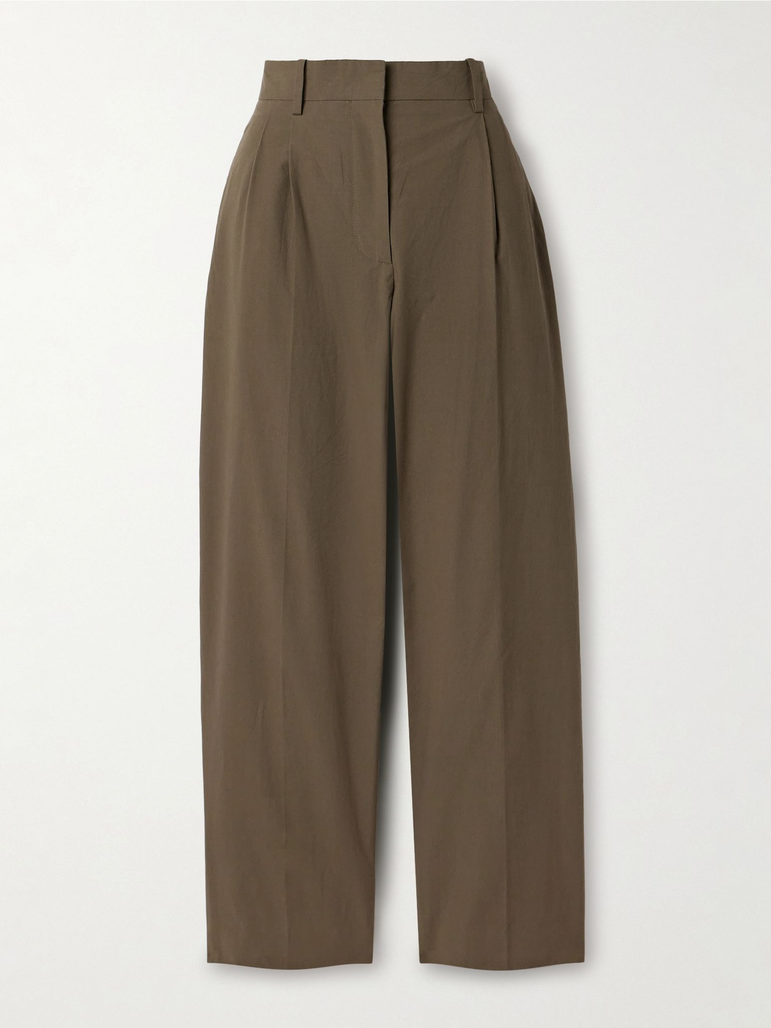 Lilas pleated cotton tapered pants Green - 1