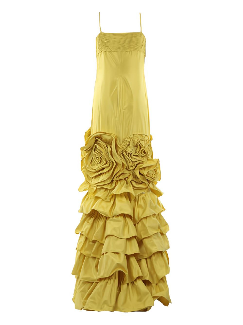 pleated rose-embellished midi dress - 2