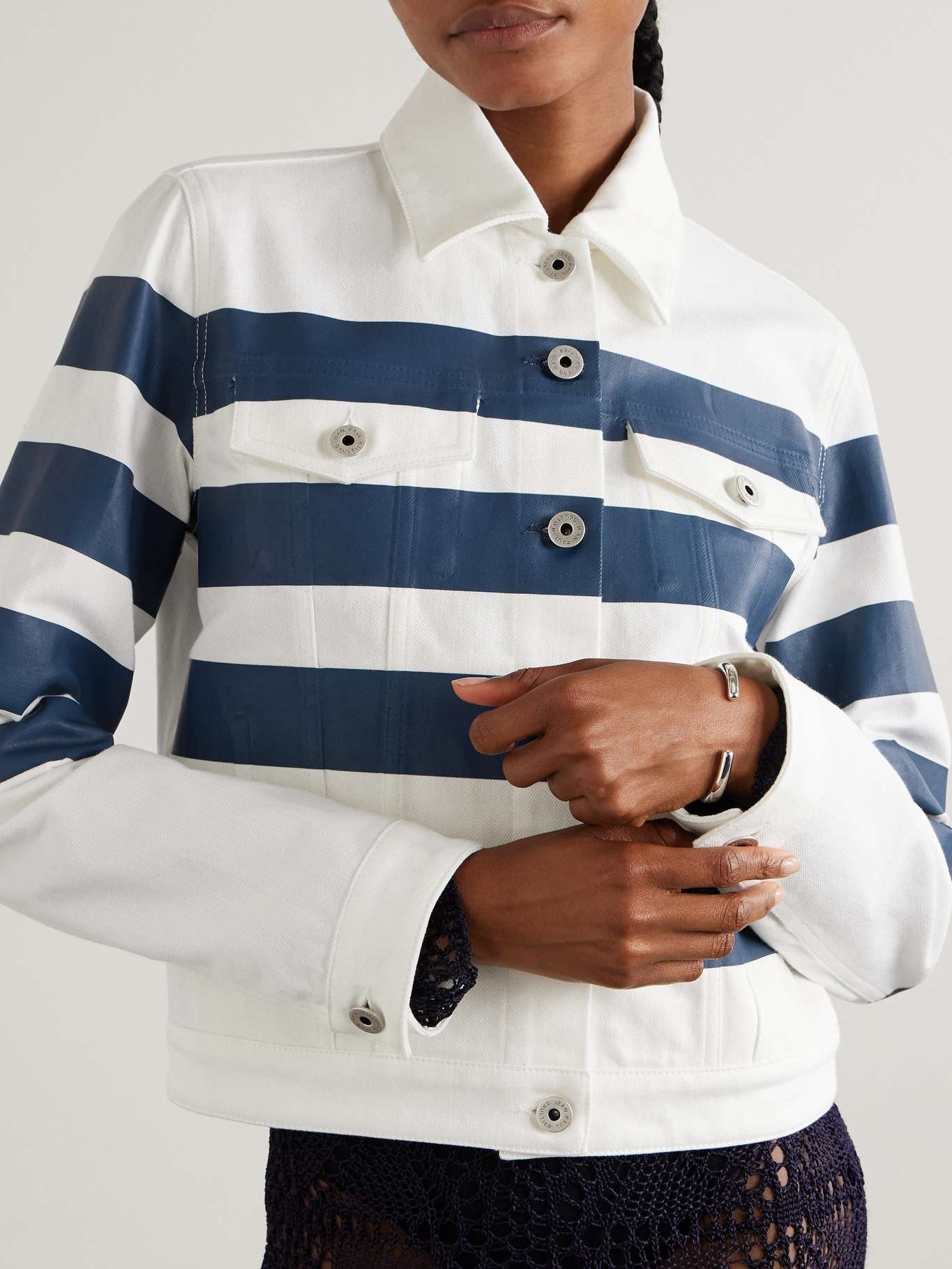 Striped denim jacket - 3