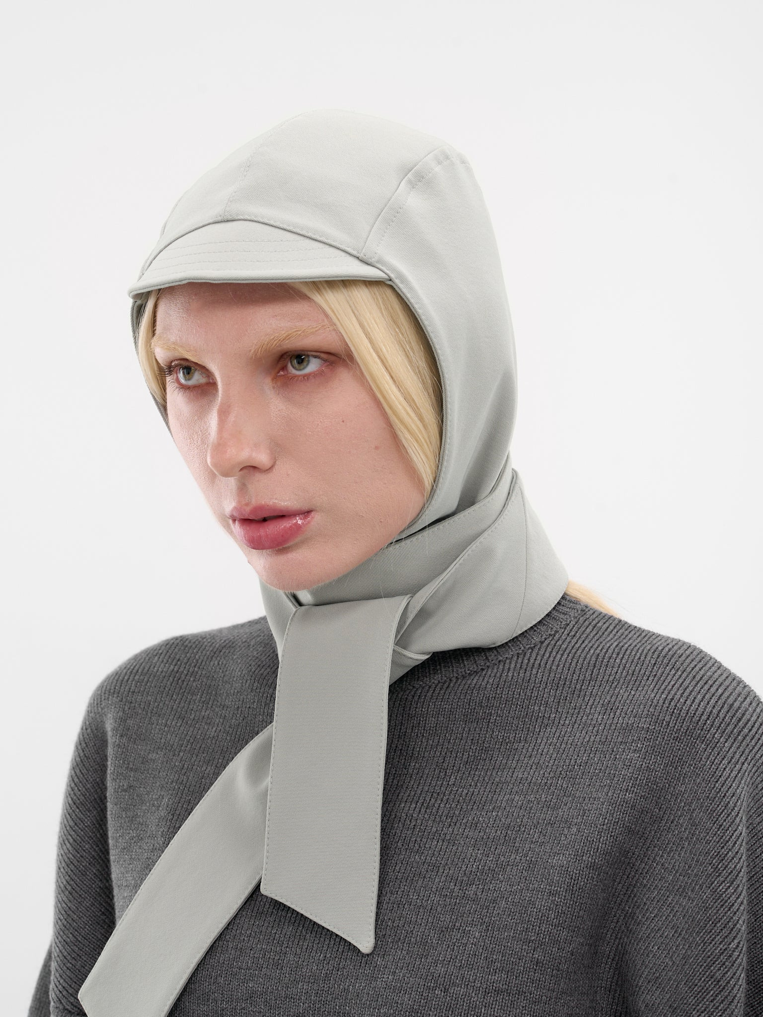 Gray Nylon Long Panel Hood - 2