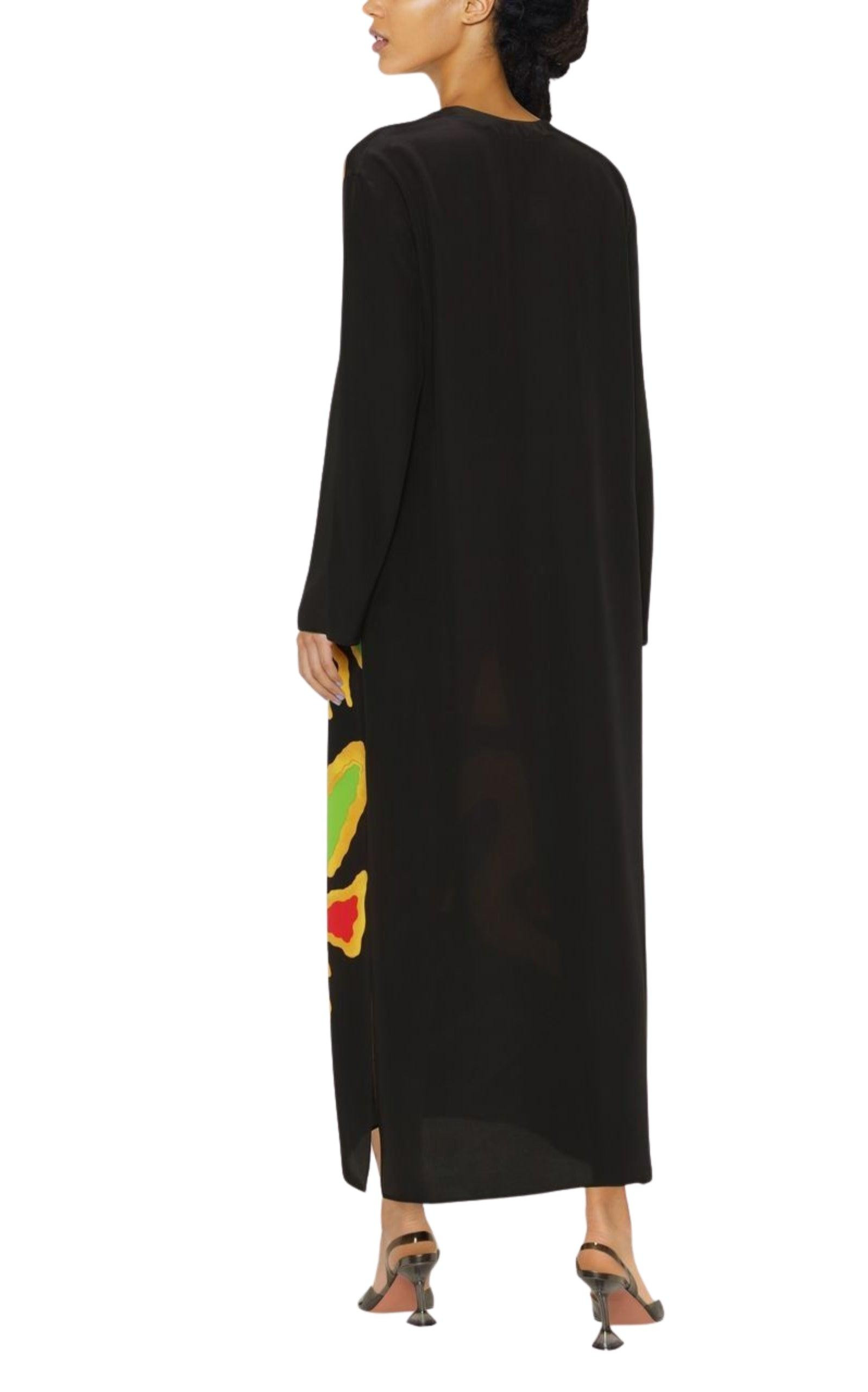 Graphic Print Silk Maxi Dress - 4
