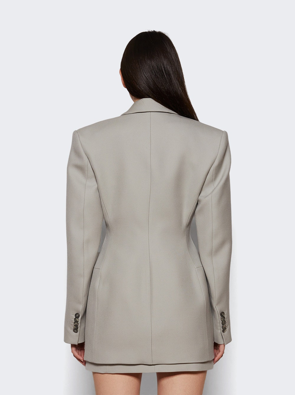 Double Breasted Contour Blazer Cement - 4