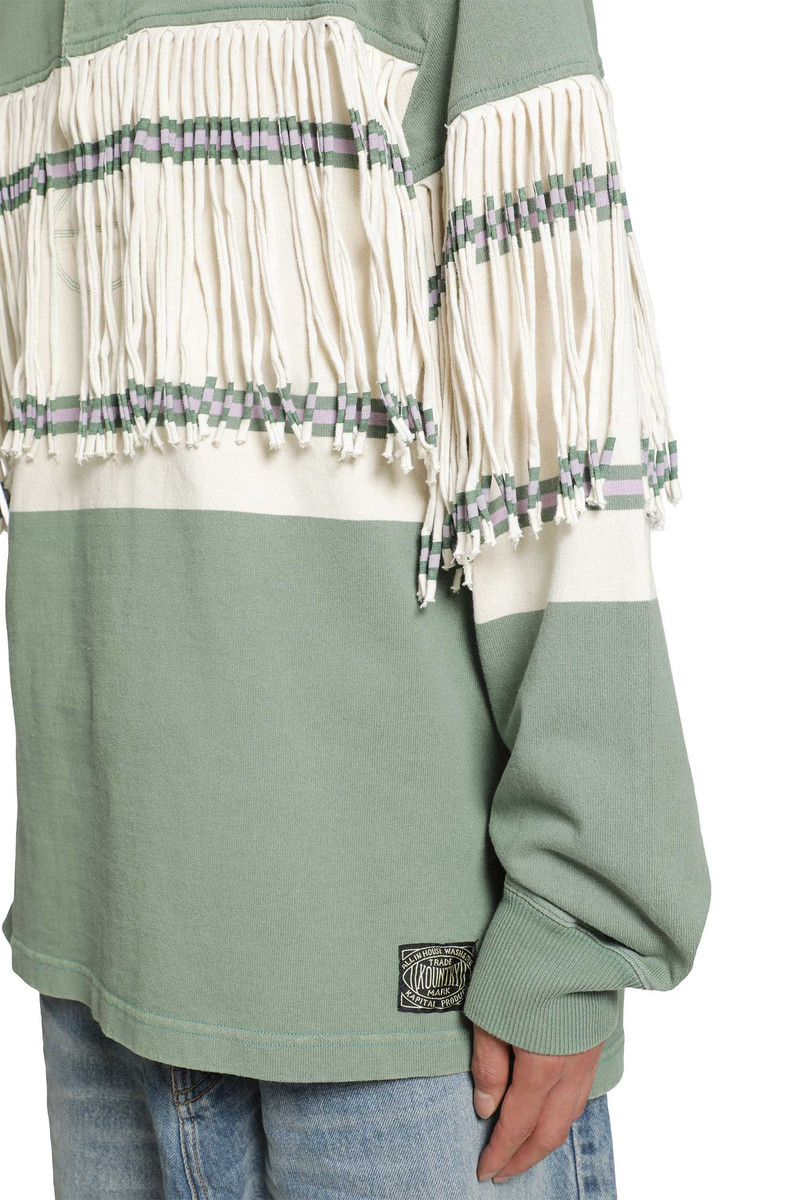 Panel Stripe Jersey Fringed Rugby Polo 4