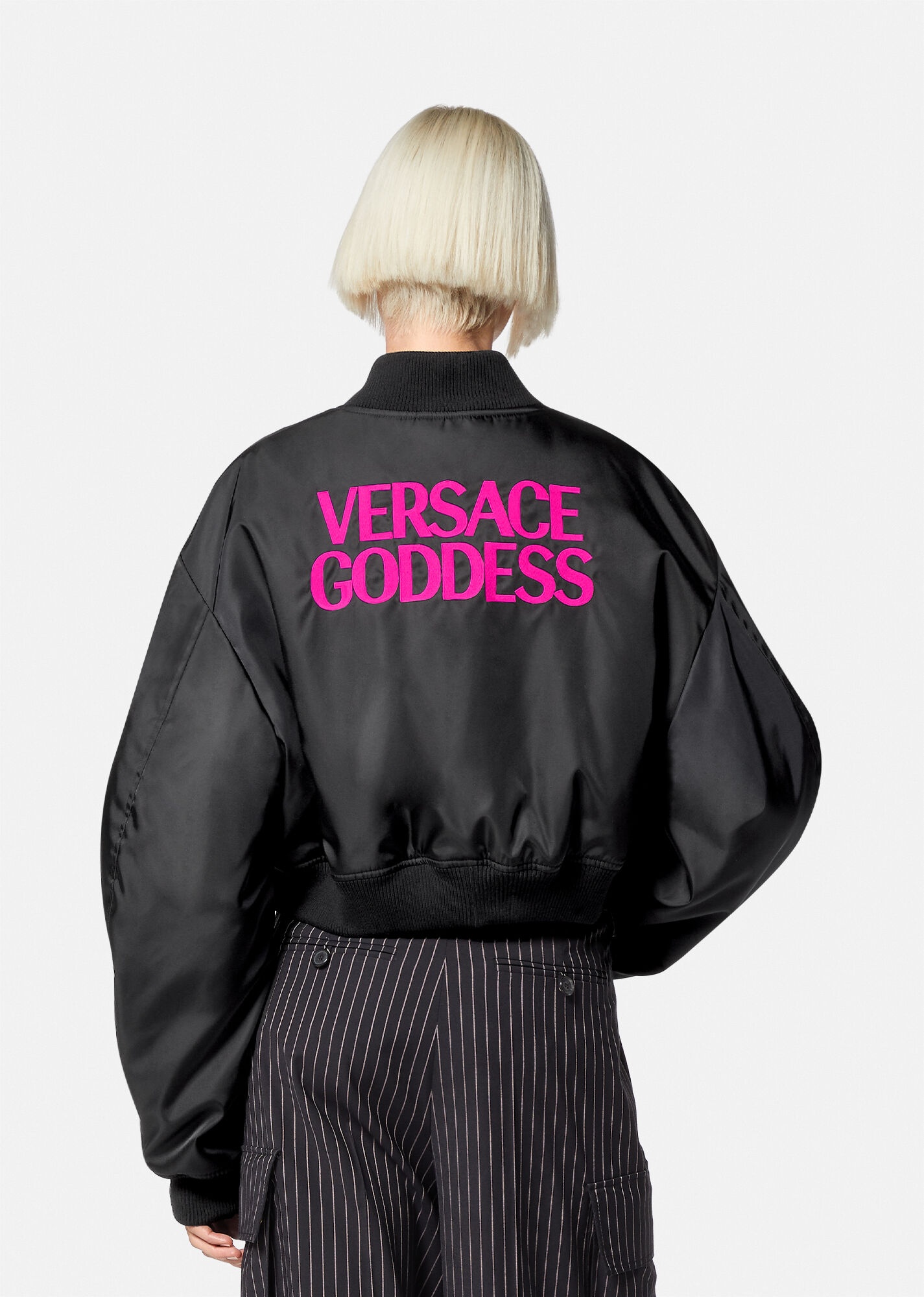 Versace Goddess Crop Bomber Jacket - 3