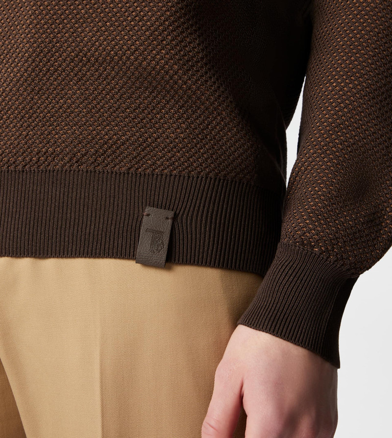 POLO SHIRT IN KNIT - BROWN 6