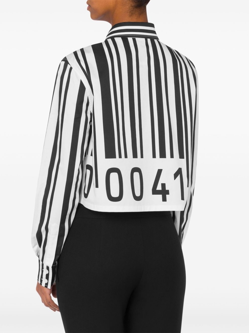 barcode-print cotton shirt - 3