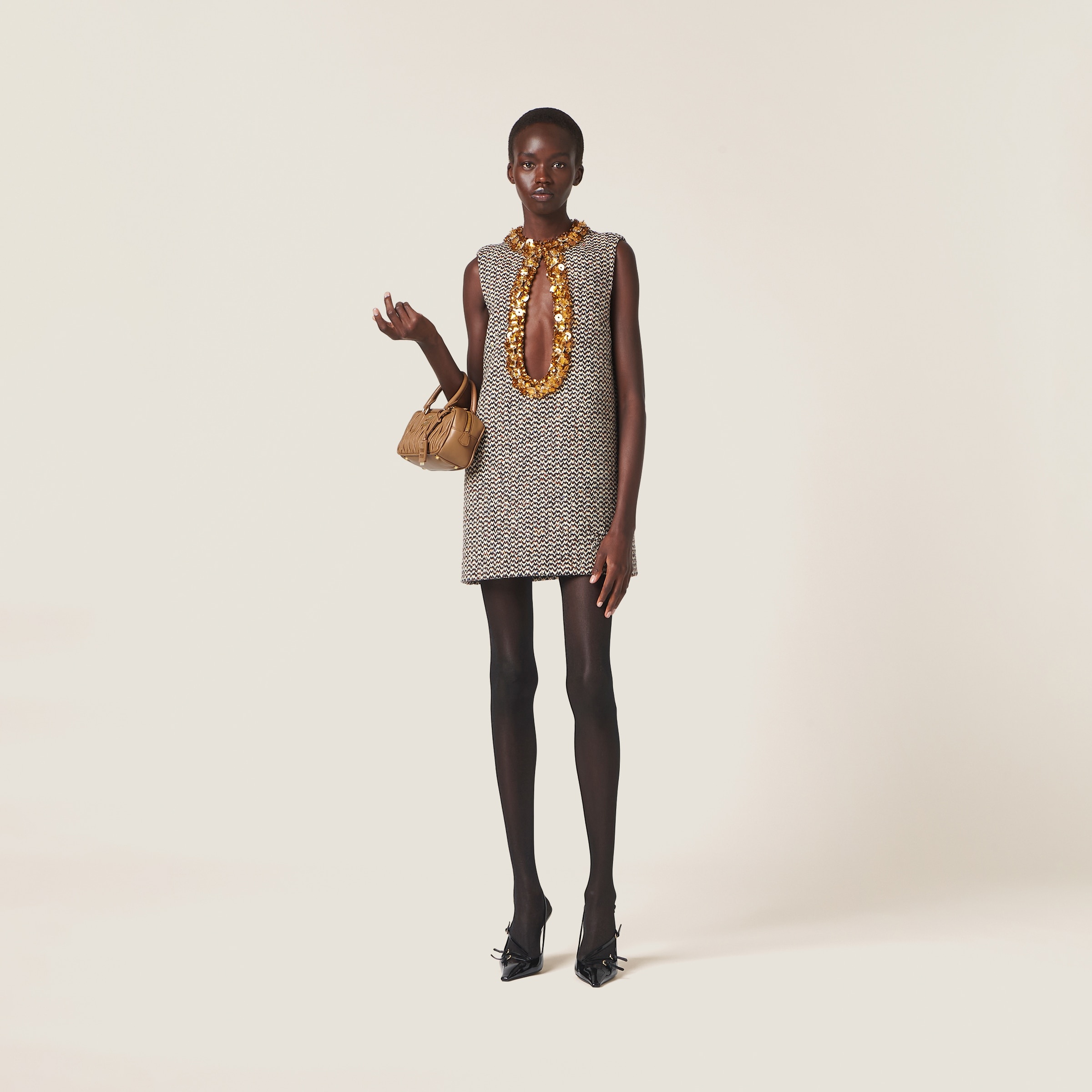 Embroidered bouclé mini-dress - 2