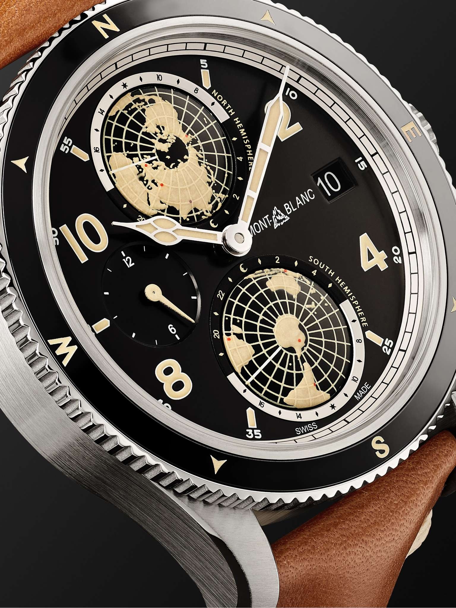 1858 Geosphere Automatic GMT 42mm Stainless Steel, Ceramic and Leather Watch, Ref. No. 119286 - 6