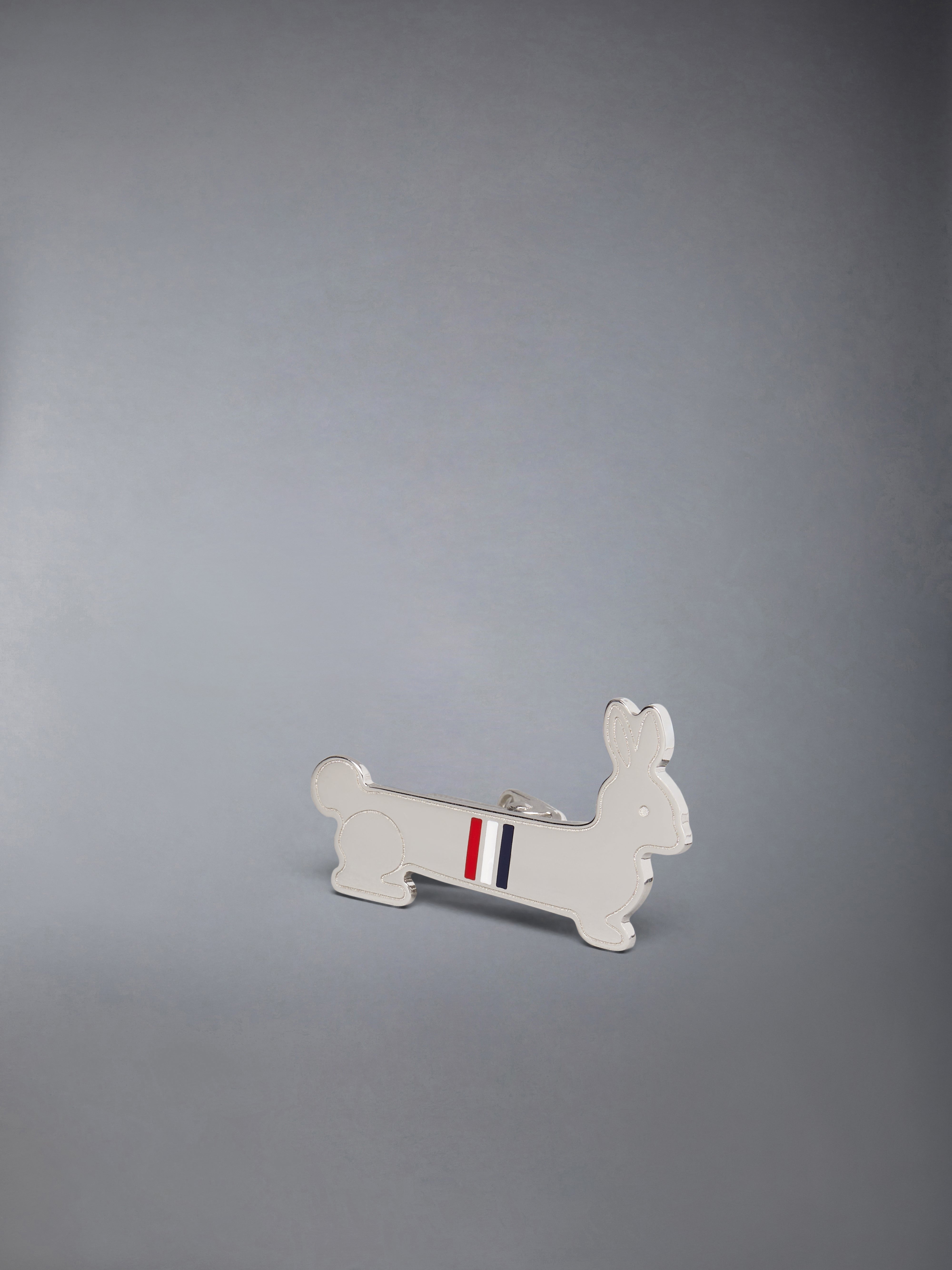 RABBIT TIE BAR W/ RWB ENAMEL IN BRASS - 3