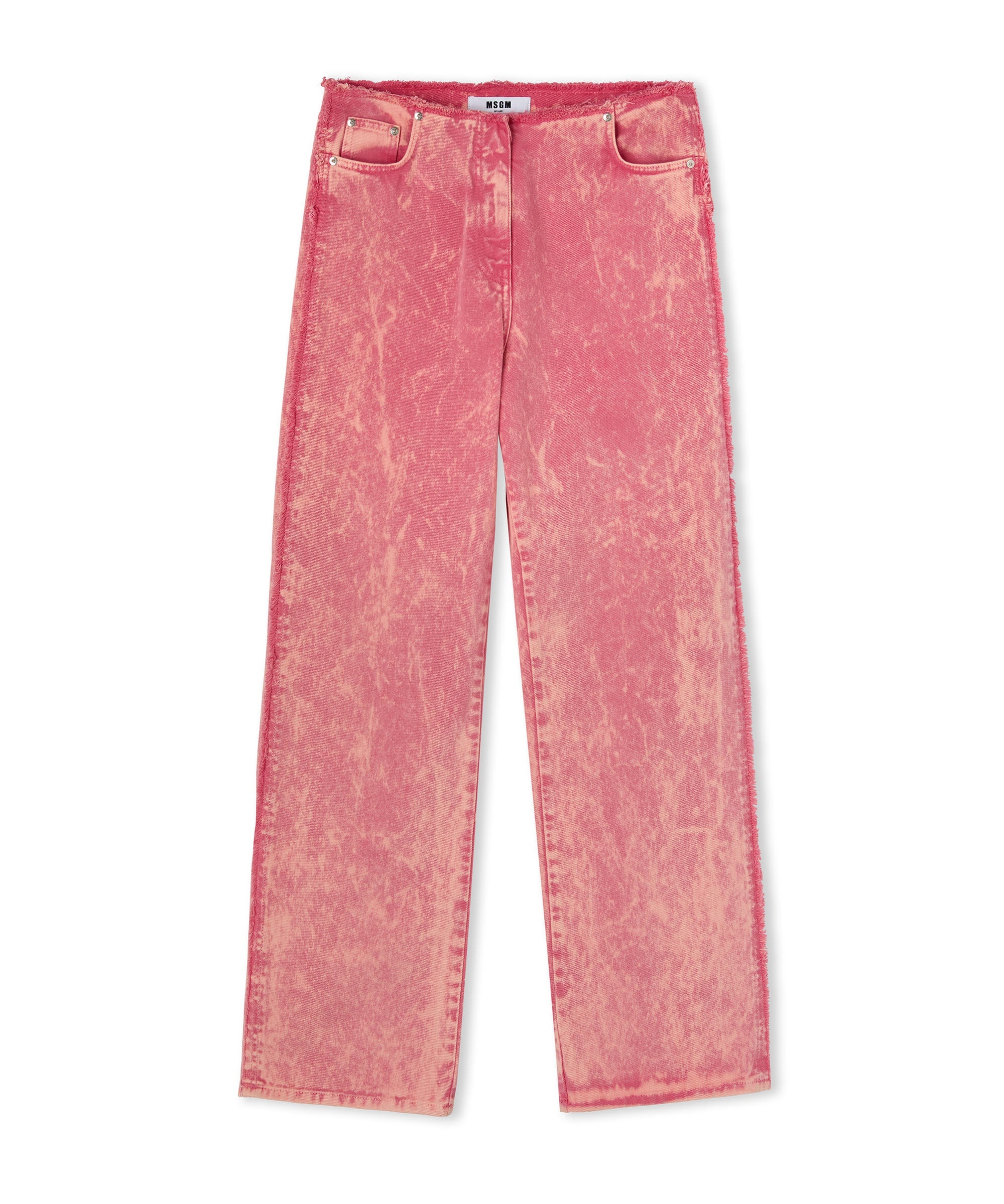 "Waistless" Bull pants with straight legs and "marble" processing - 3