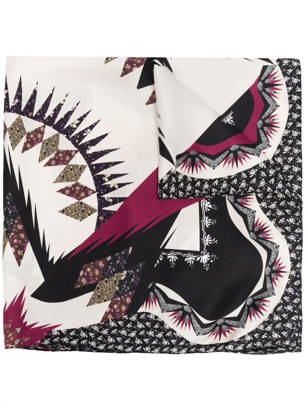 graphic-print silk scarf - 1