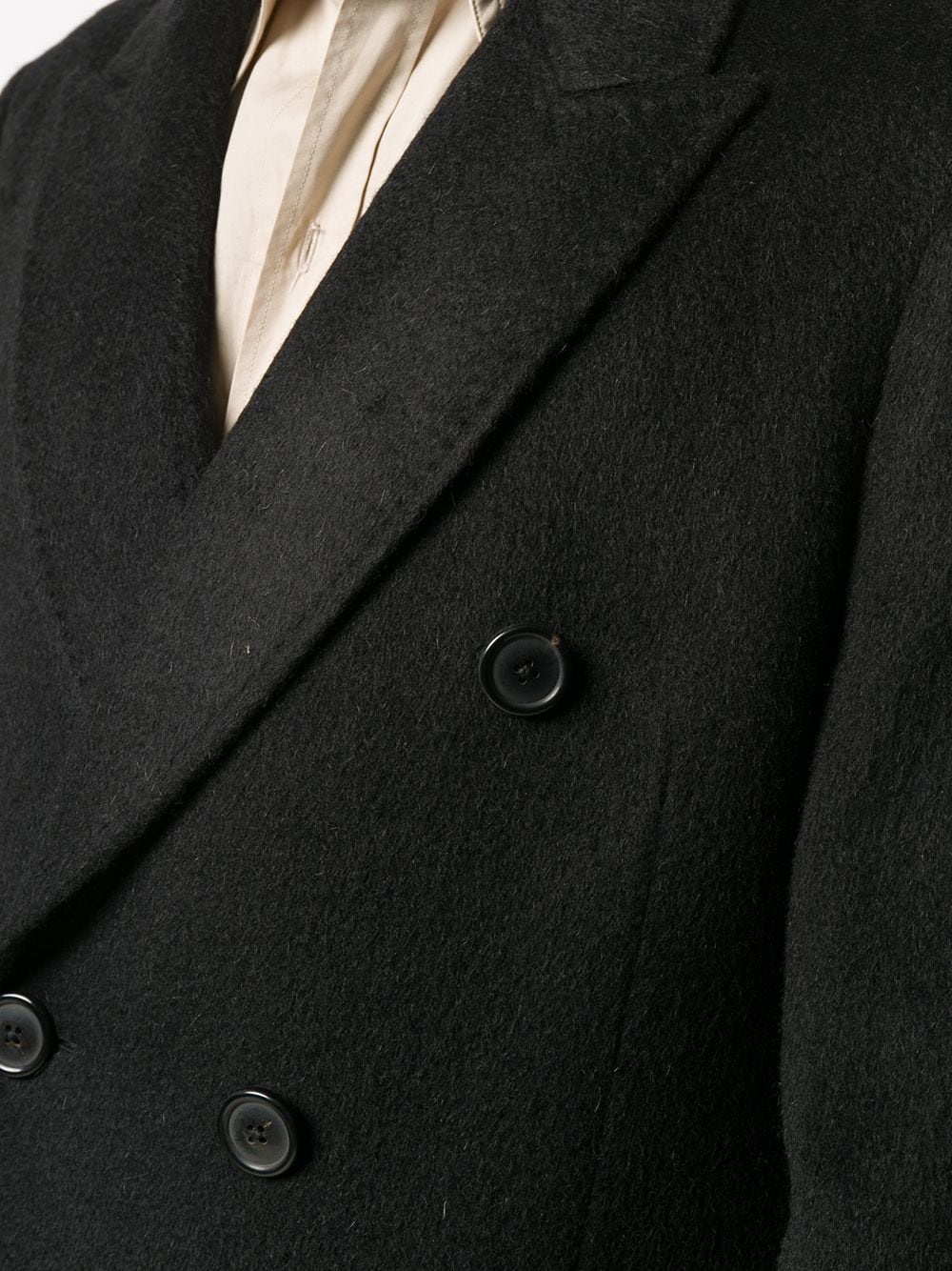 peak-lapel double-breasted coat - 5