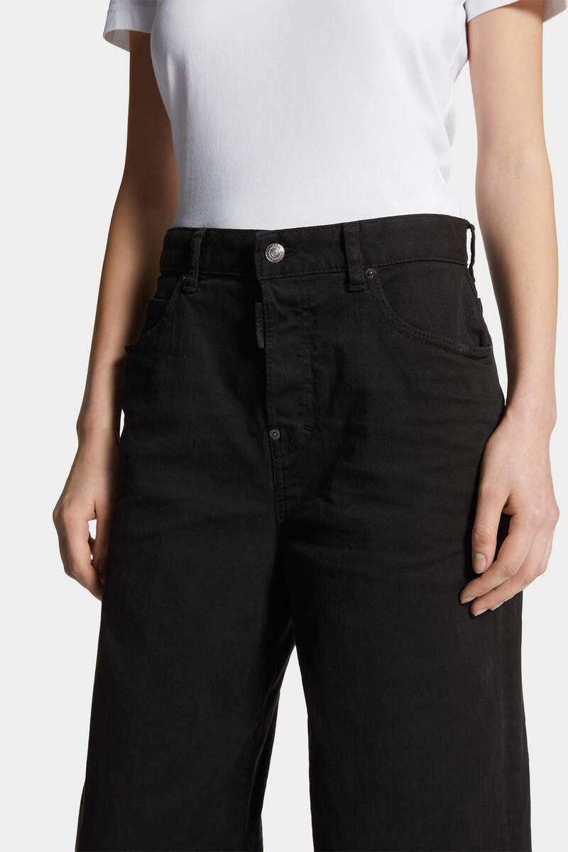 BLACK DYED TRAVELLER JEANS - 5