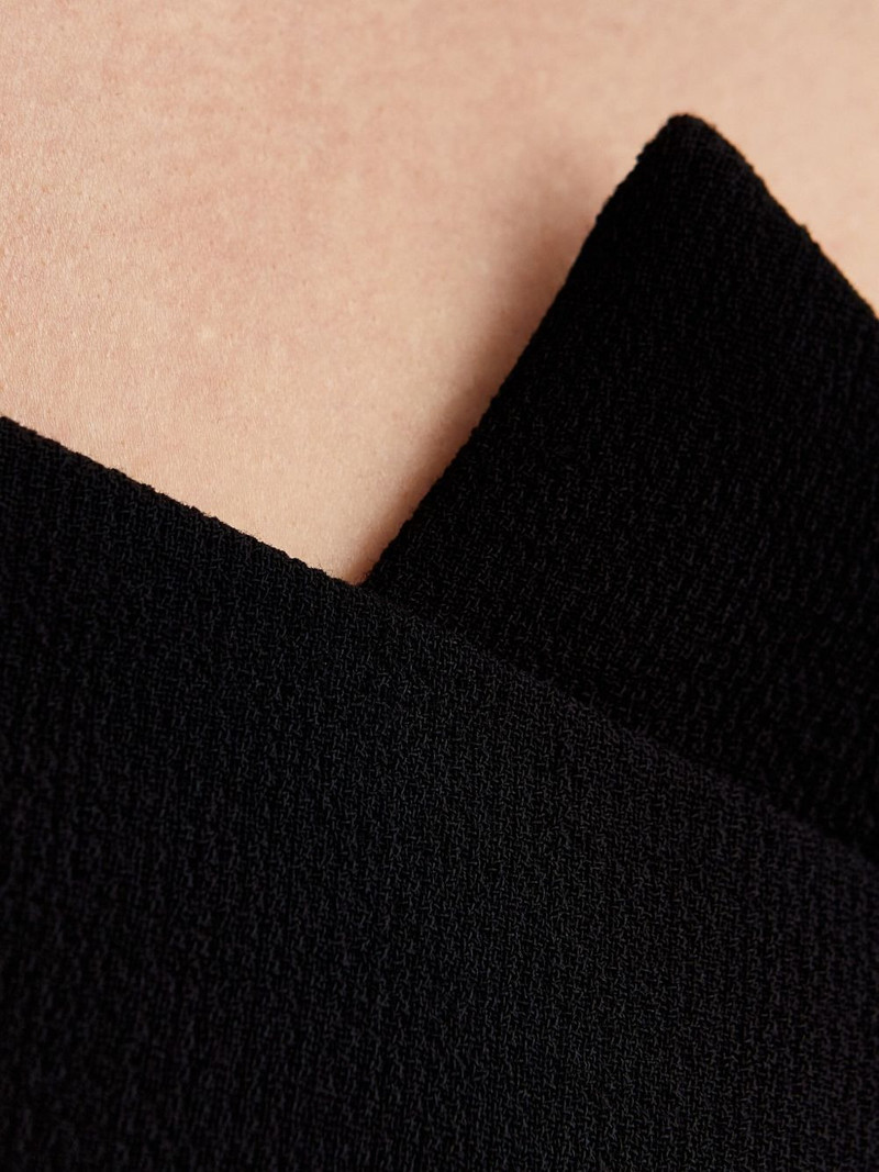 asymmetric-neck open-shoulder mini dress 4