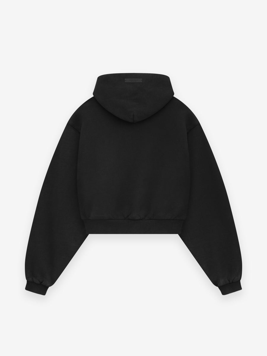 Women's Heavy Fleece Cropped V-Neck Hoodie - 2