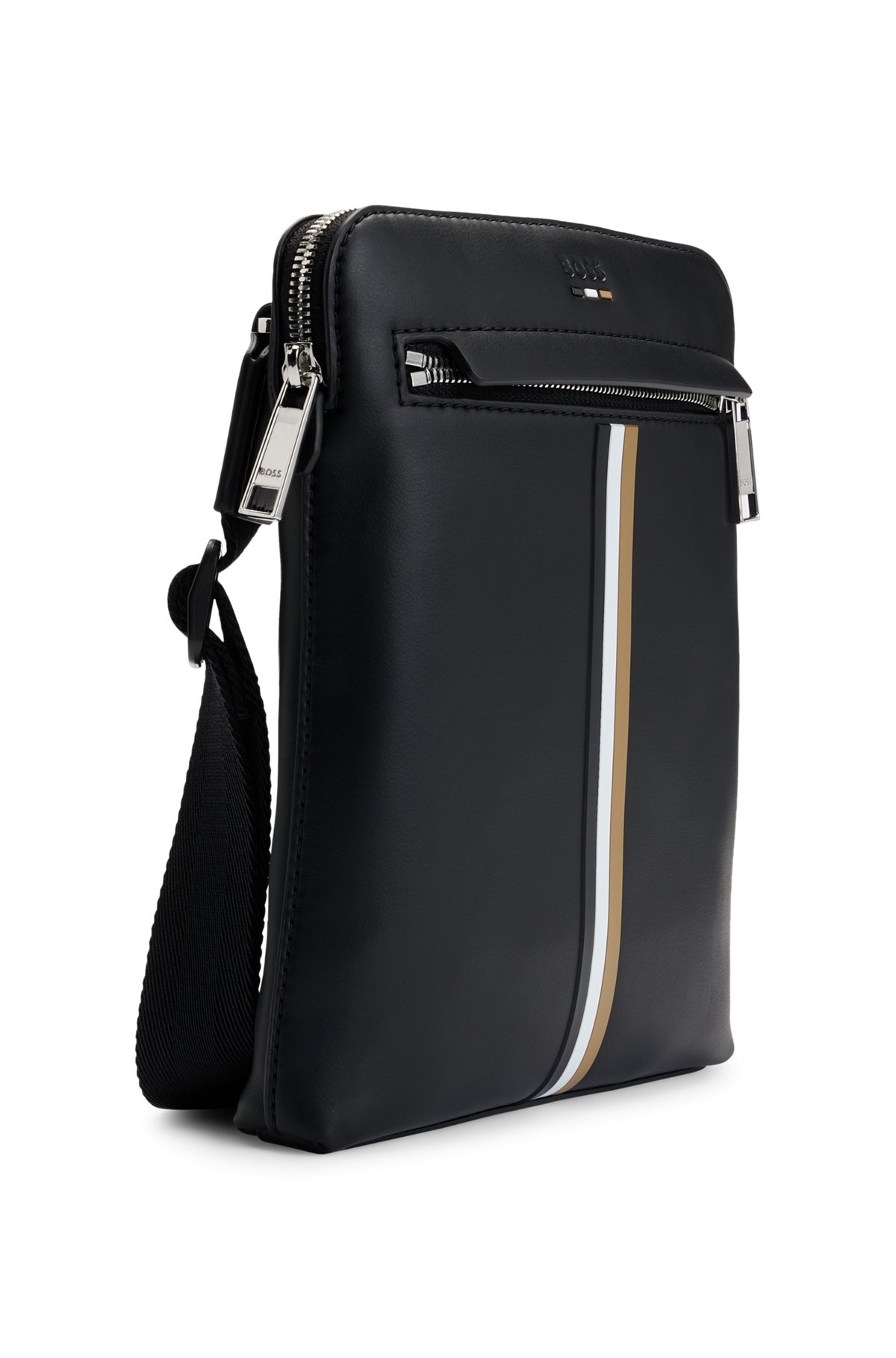 FAUX-LEATHER ENVELOPE BAG WITH SIGNATURE STRIPE - 5