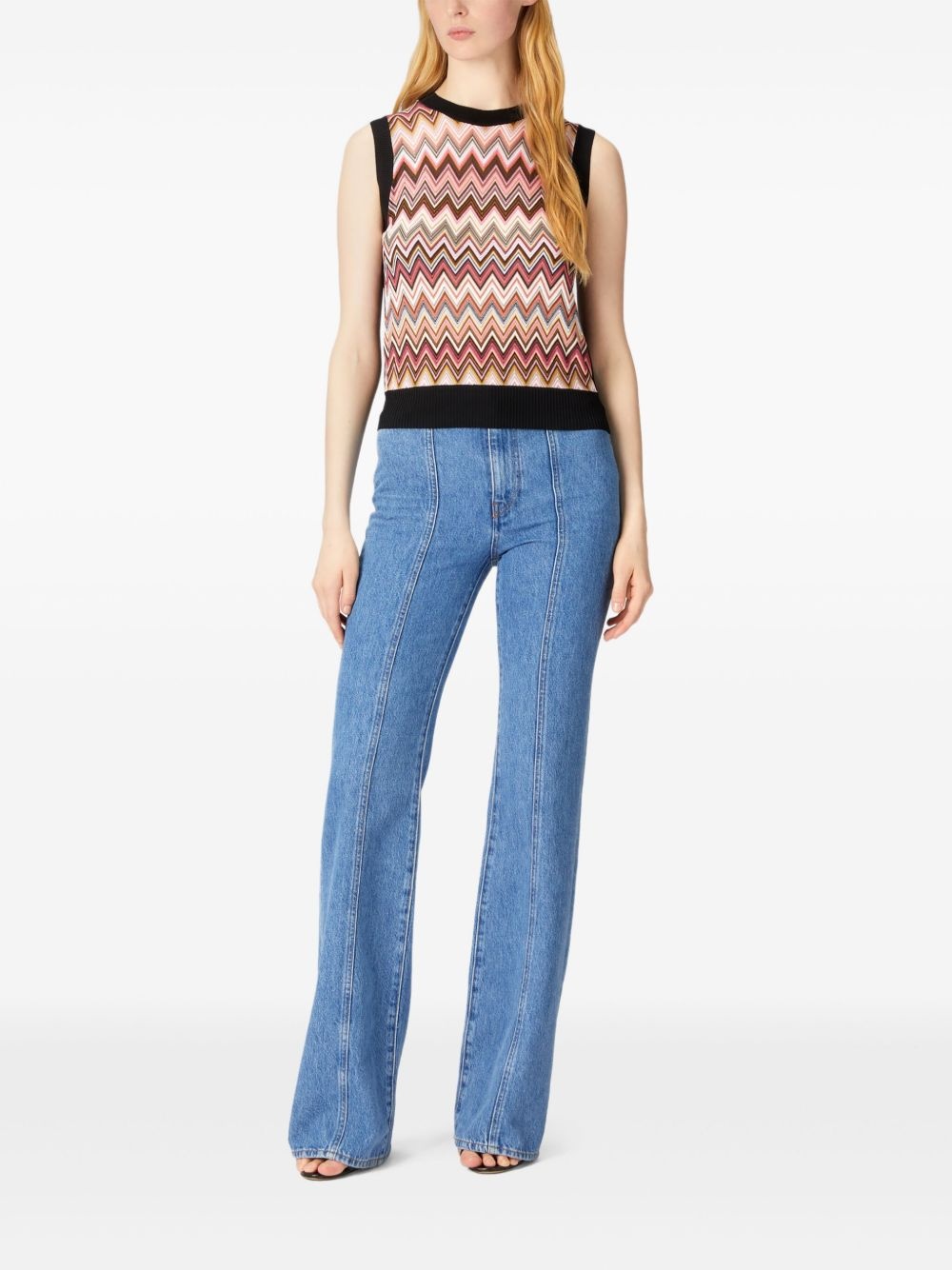 zigzag-pattern tank top - 2