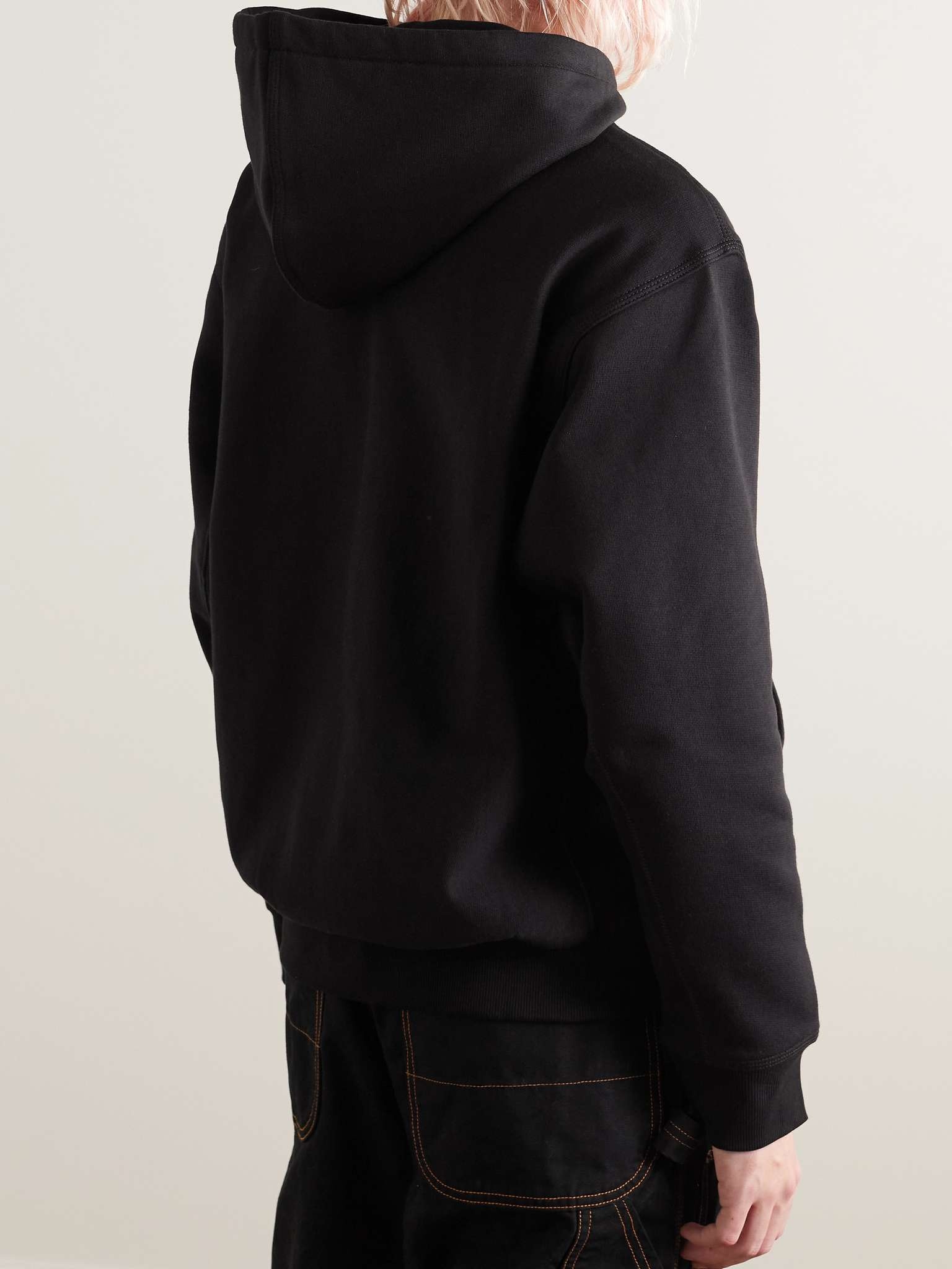 American Script Logo-Embroidered Cotton-Blend Jersey Hoodie - 3