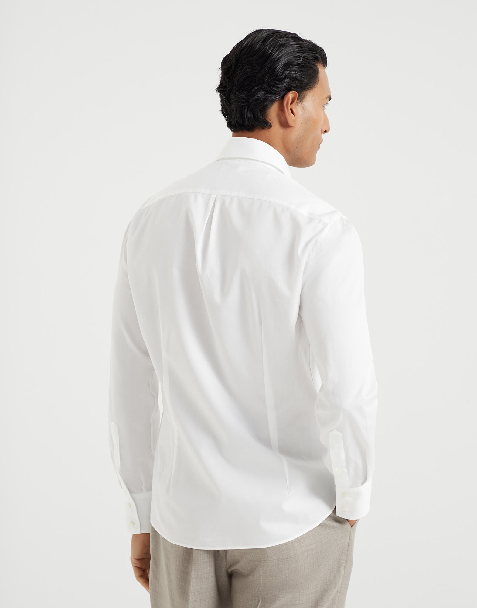 Twill slim fit shirt with spread collar - 2