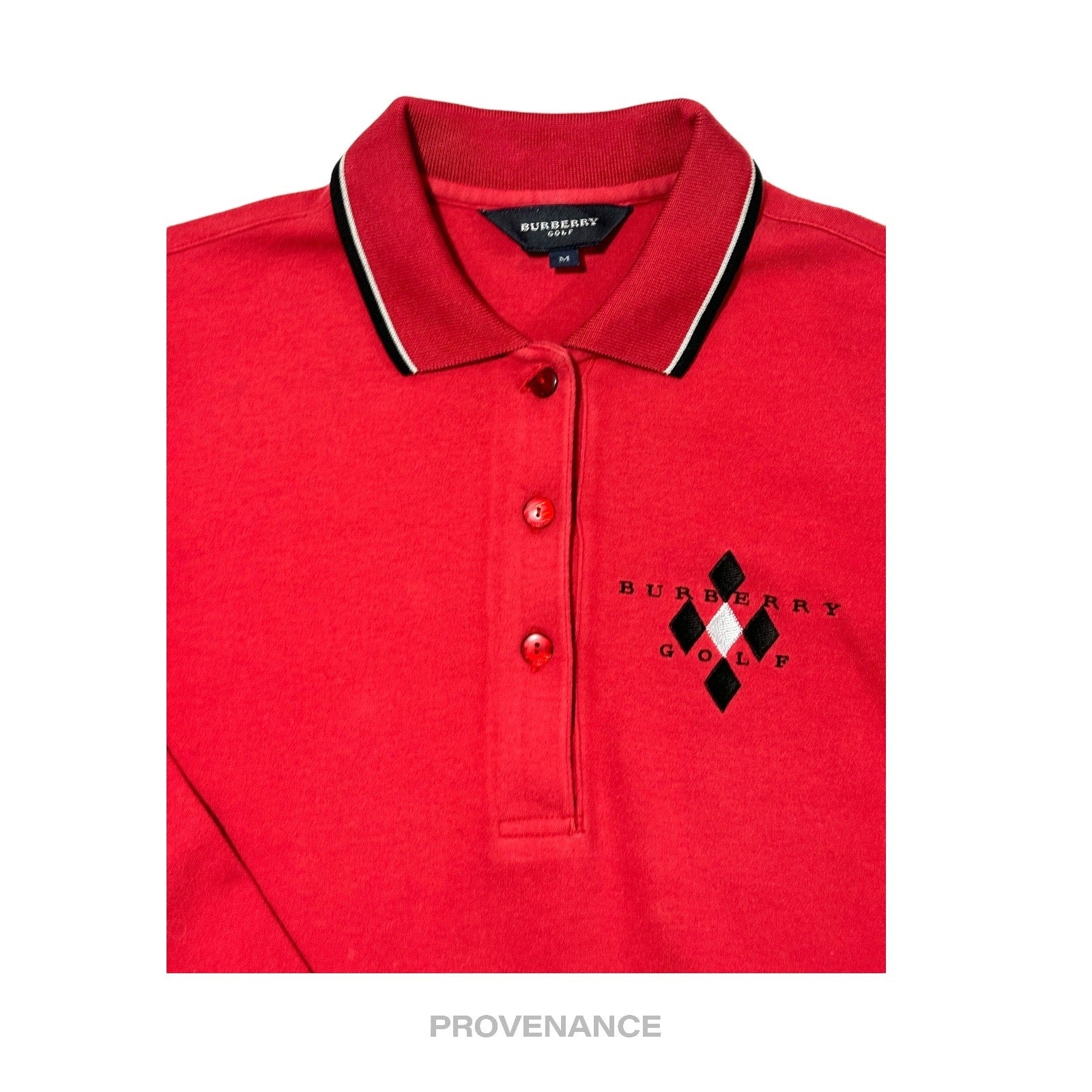 Burberry Golf - Burberry Golf Long Sleeve Polo Shirt - Red M - 5