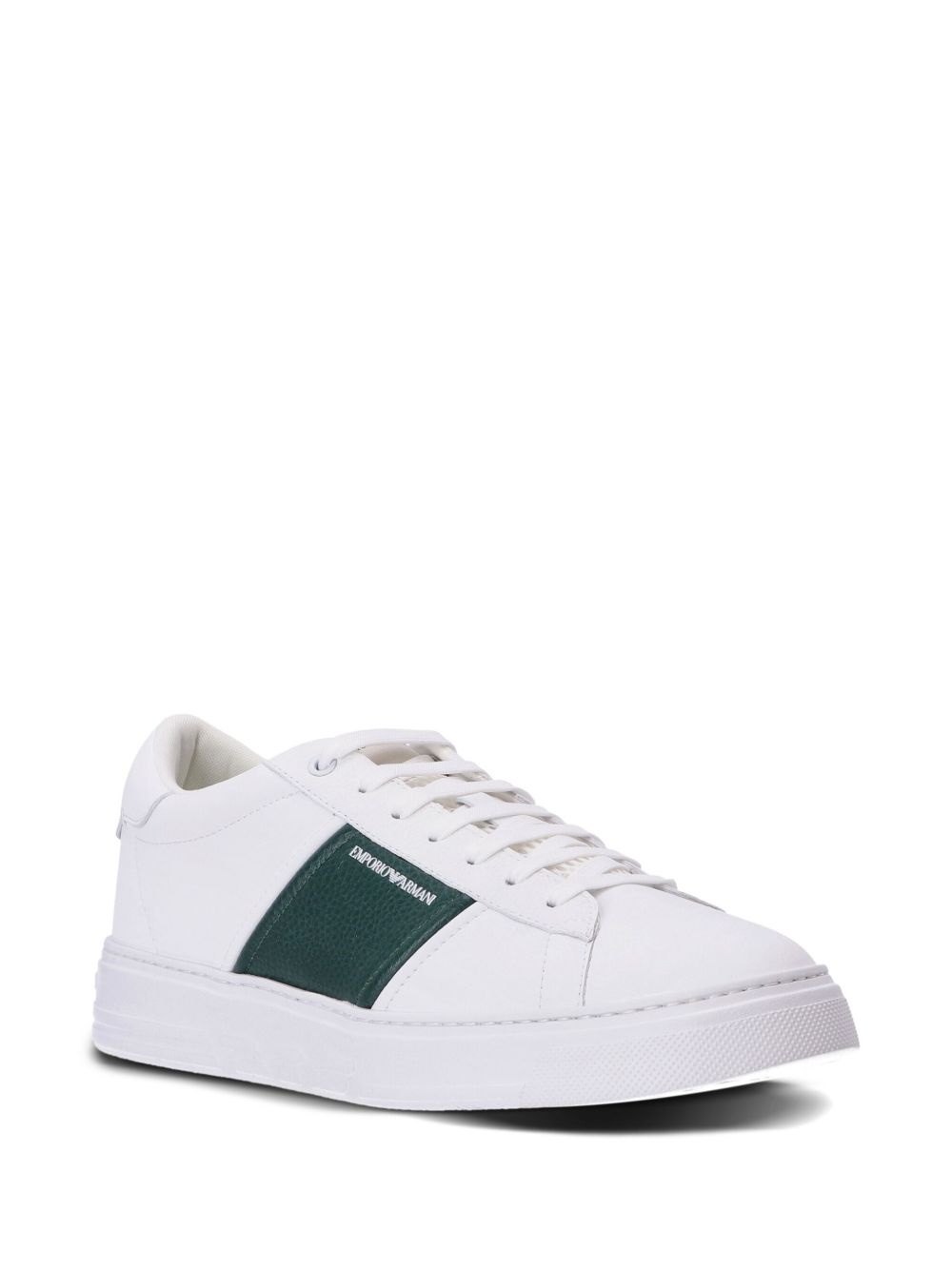 logo-print low-top leather sneakers - 2