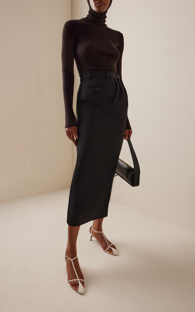 MARIE ADAM-LEENAERDT Wool Maxi Trouser Skirt black outlook