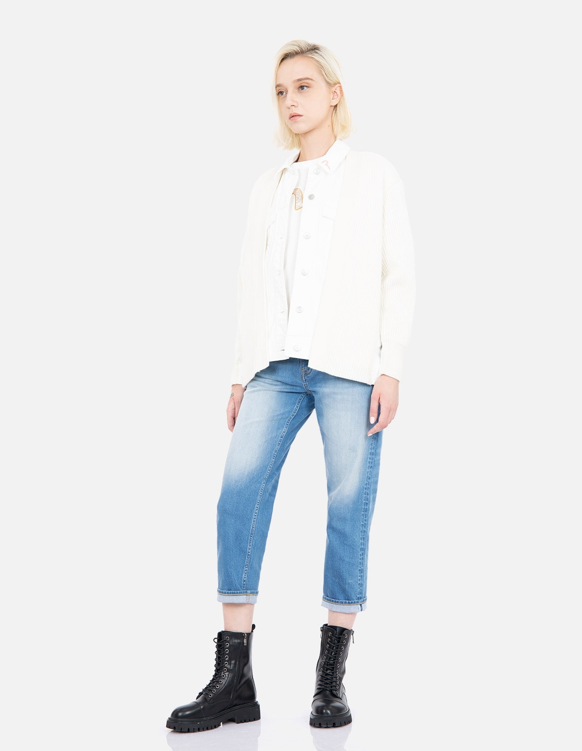 FABRIC BLOCKING DENIM SHIRT JACKET - 3