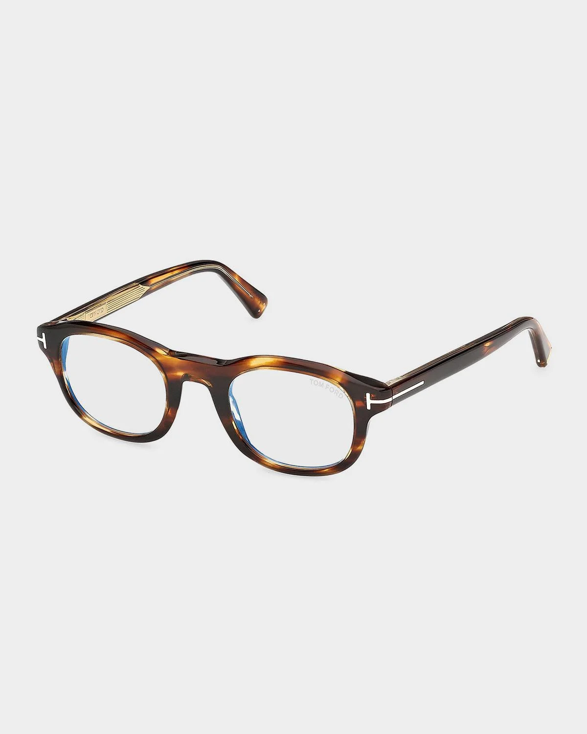 Men's T-Logo Acetate Round Eyeglasses - 1