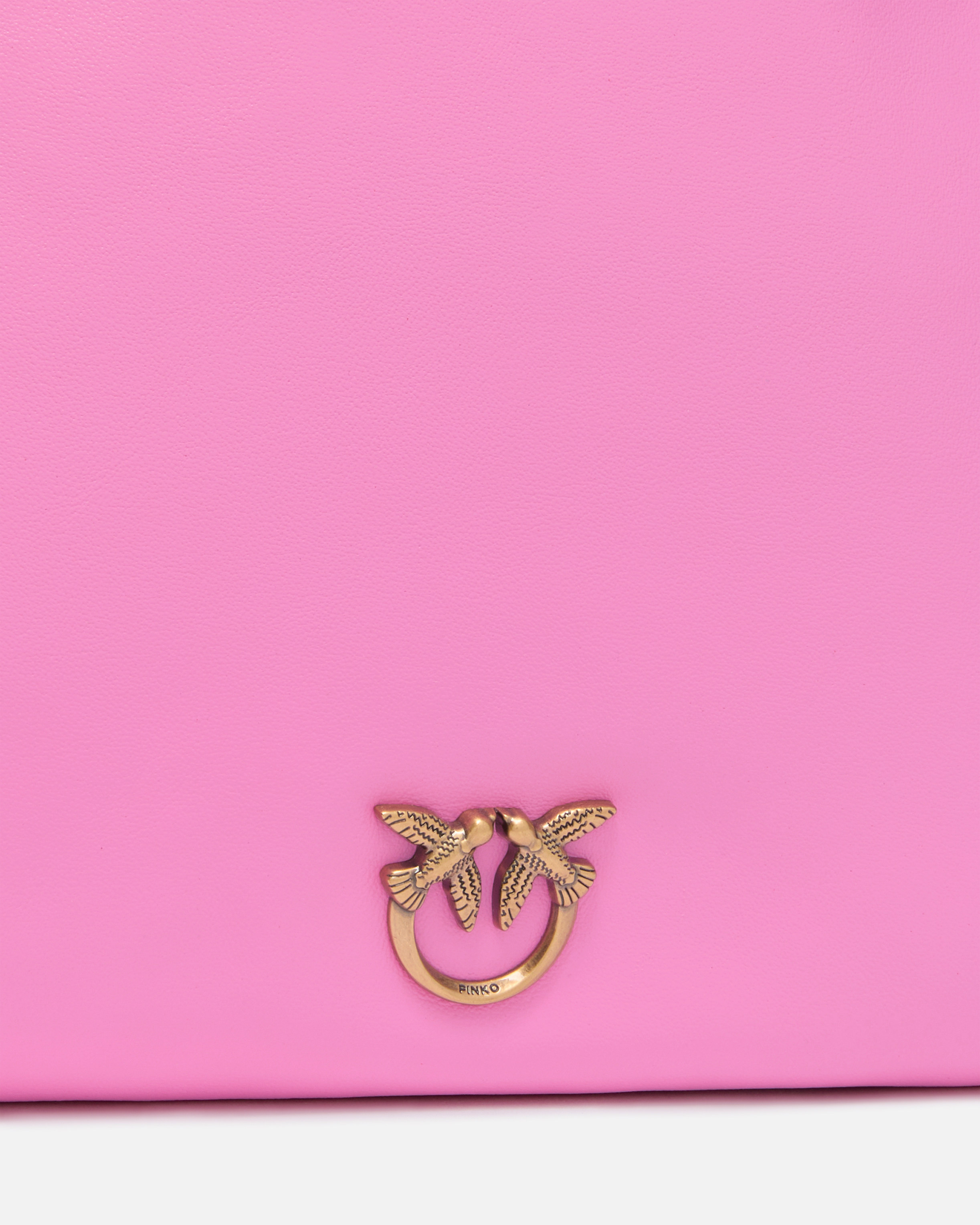 LEATHER MINI SLOUCHY BAG WITH LOVE BIRDS LOGO - 3