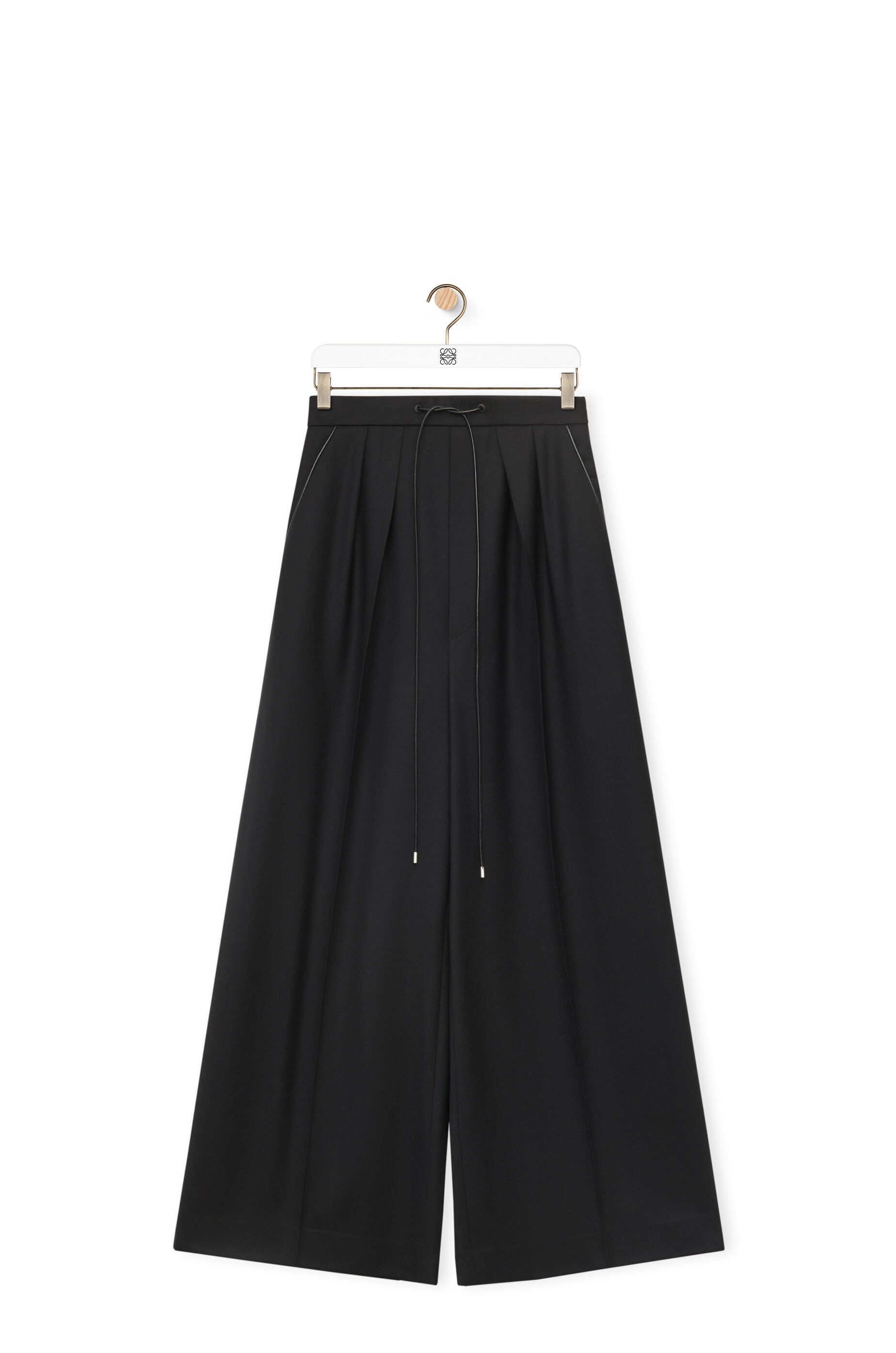 Drawstring trousers in wool - 1