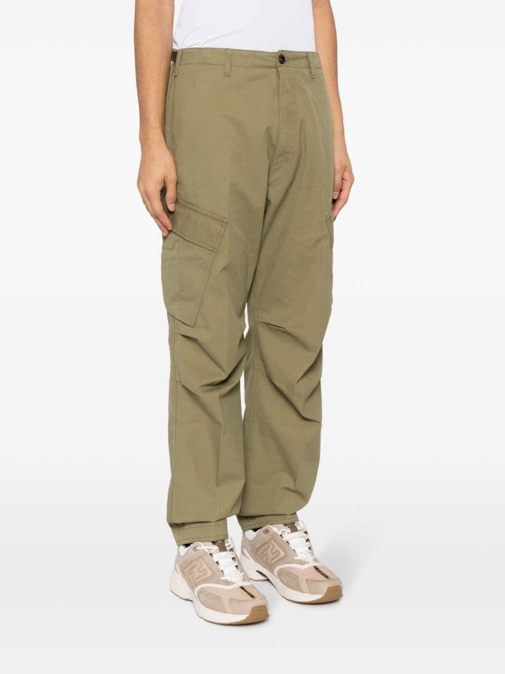 straight-leg cotton trousers - 3