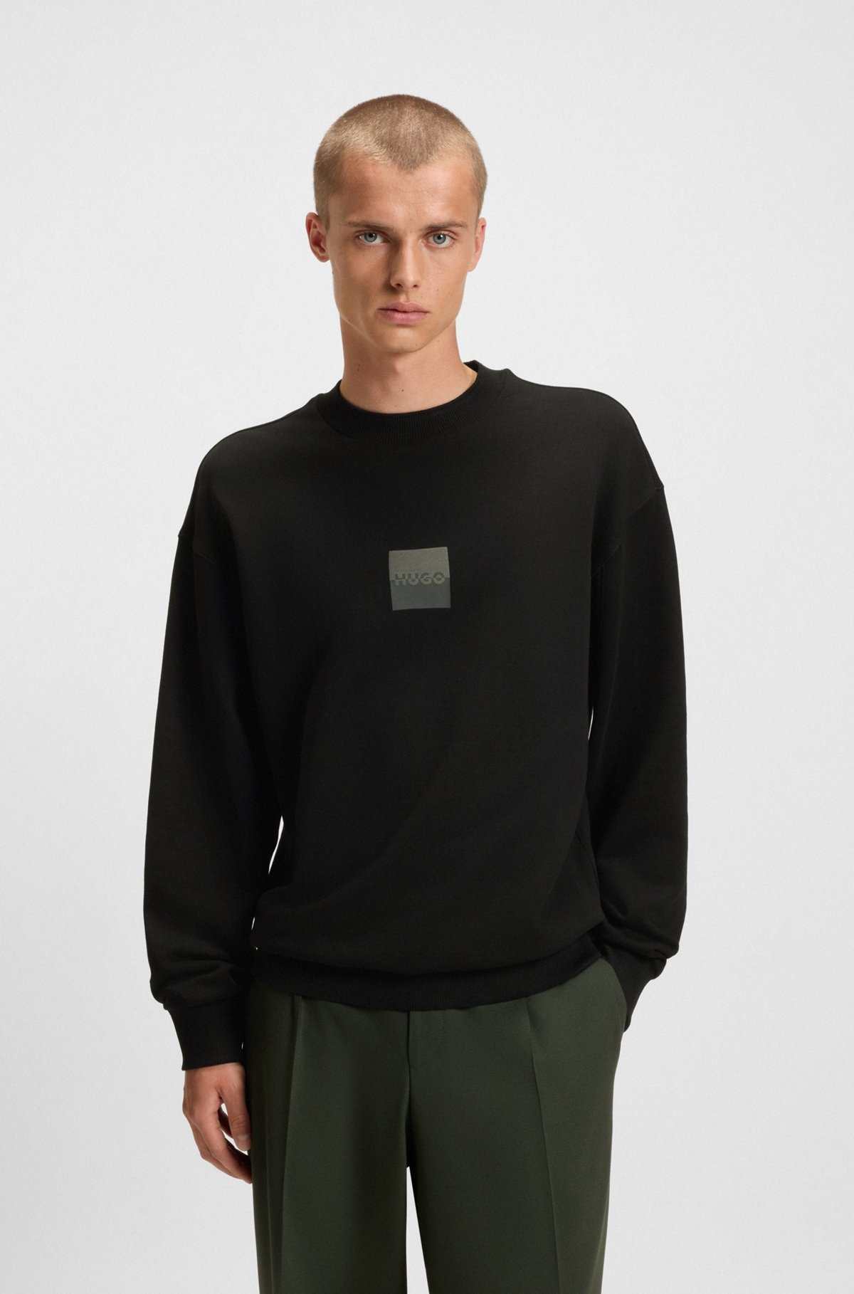 COTTON-TERRY SWEATSHIRT WITH SPLIT LOGO - 2