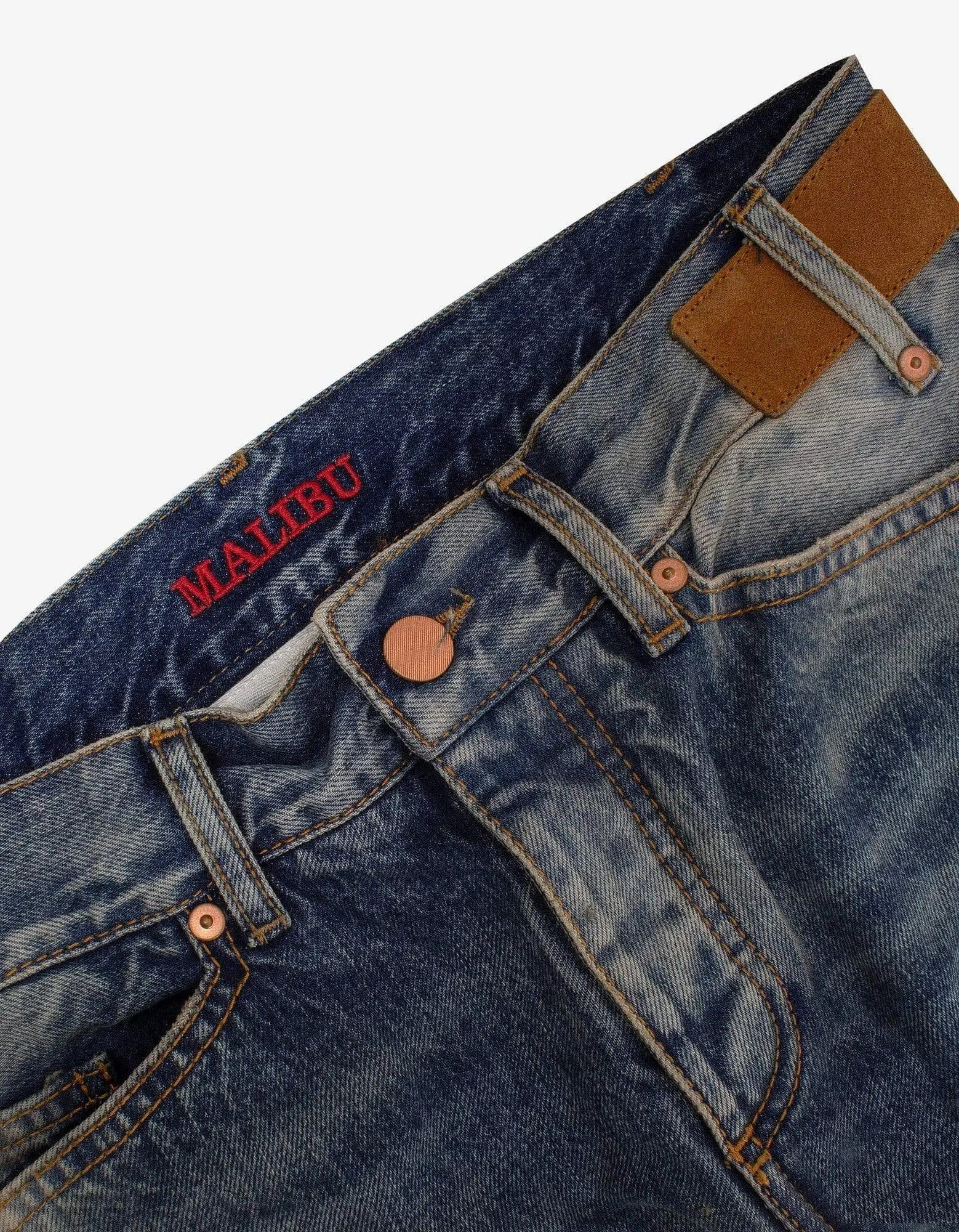 Palm Angels Light Blue Malibu Distressed Jeans - 3