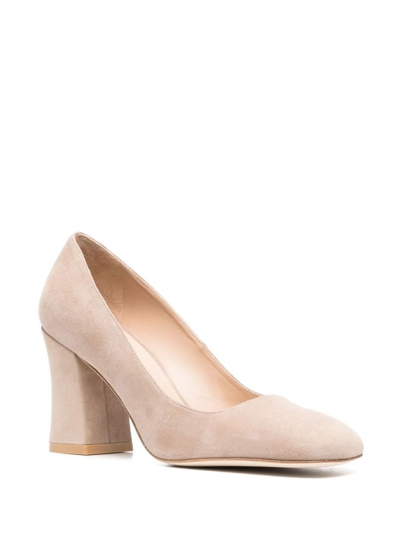 square-toe 75mm suede pumps - 2