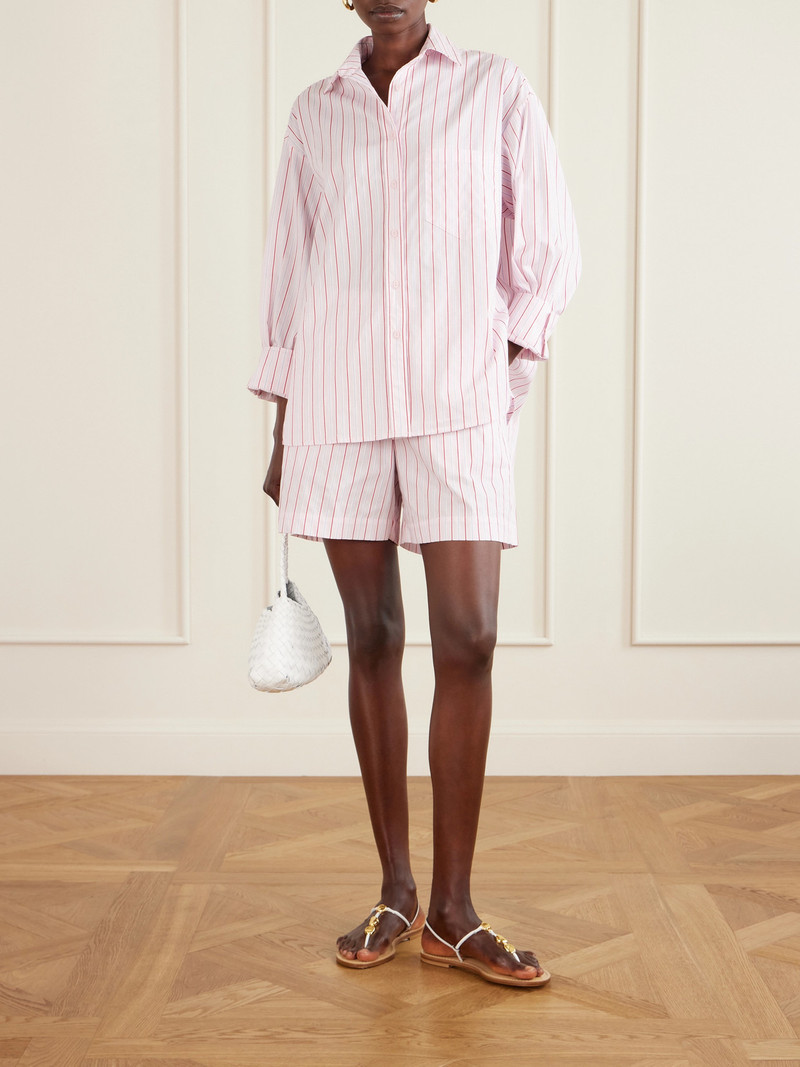 FAITHFULL Angelo Striped Cotton-poplin Shorts outlook
