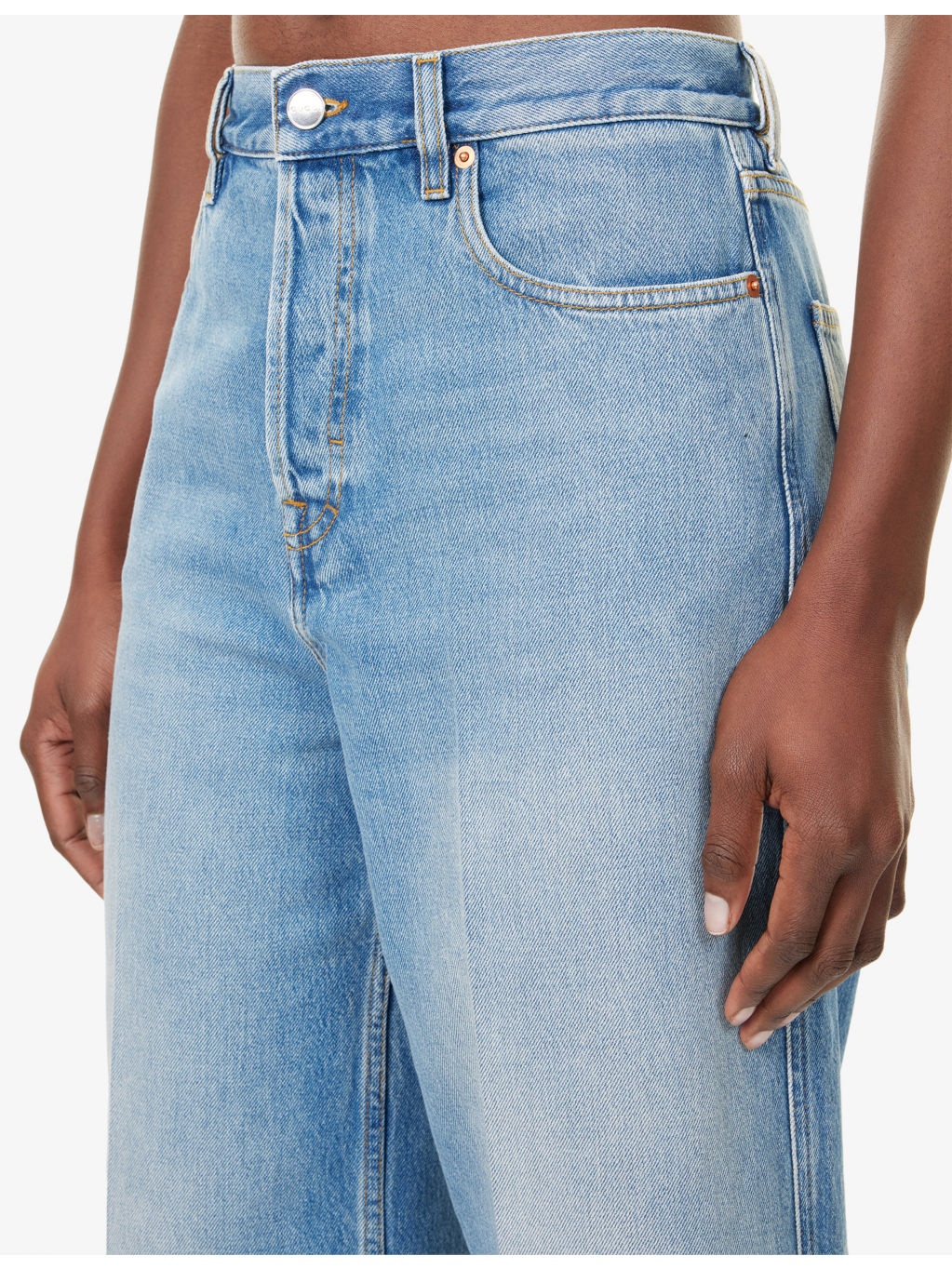 Wide-Leg Petite-Fit Denim Jeans - 6