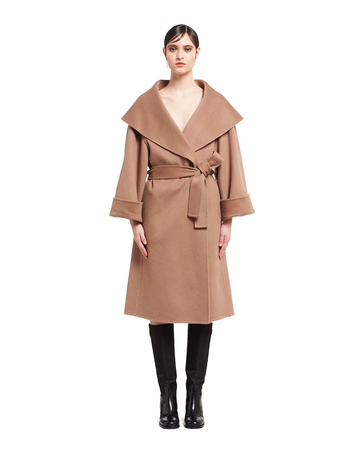 Single-breasted cashmere velour coat - 2