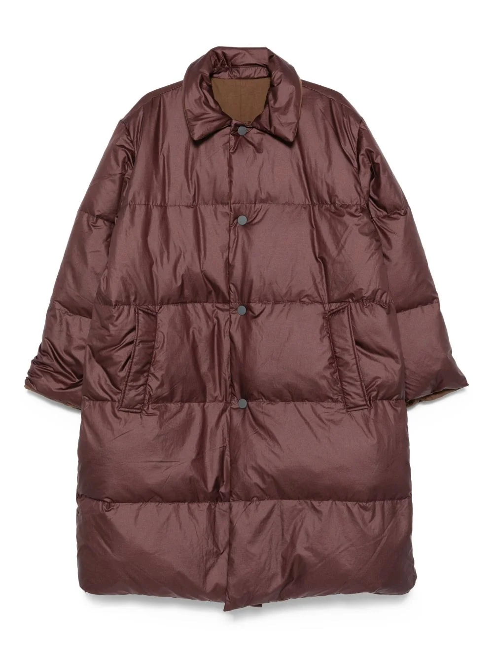 quilted button-fastening coat - 1