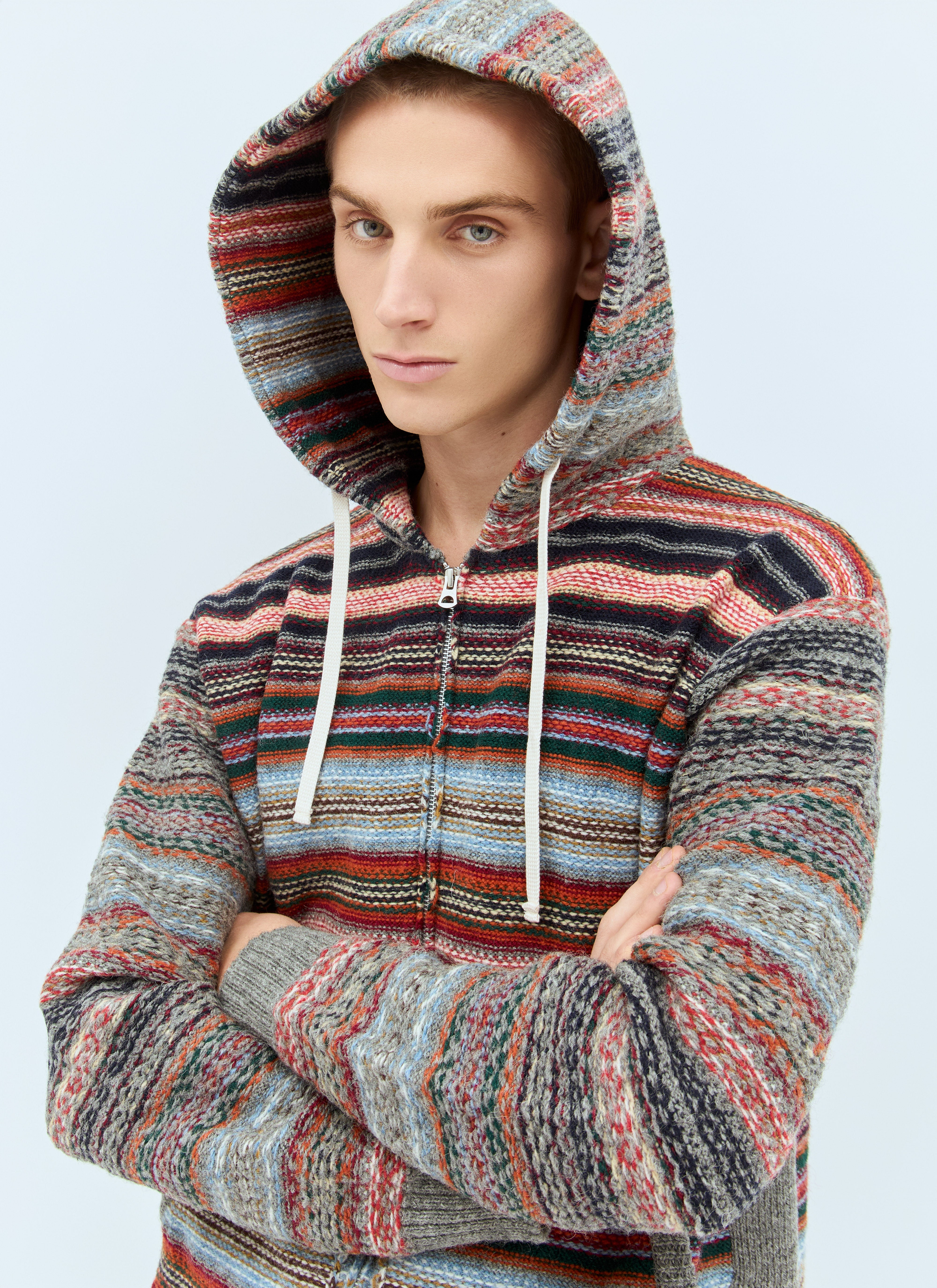 Junya Watanabe Men Striped Hooded Cardigan - 6