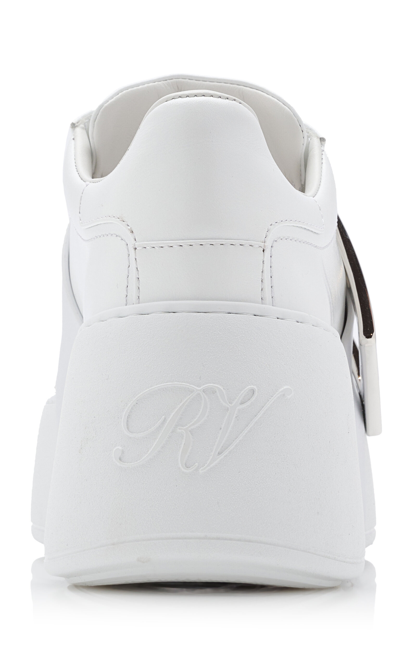 Viv Skate Buckle-Detailed Leather Sneakers white - 4