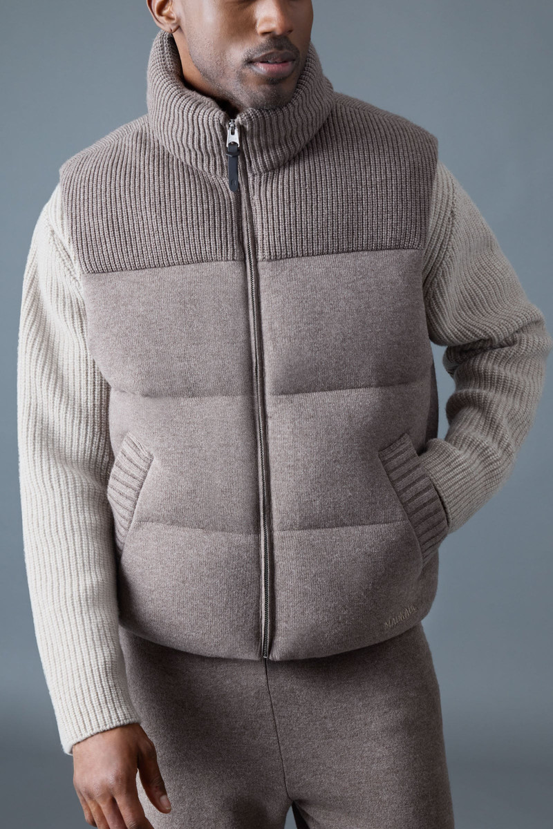 BRAXTON Cashmere Wool Blend Vest with Contrast Yoke 5