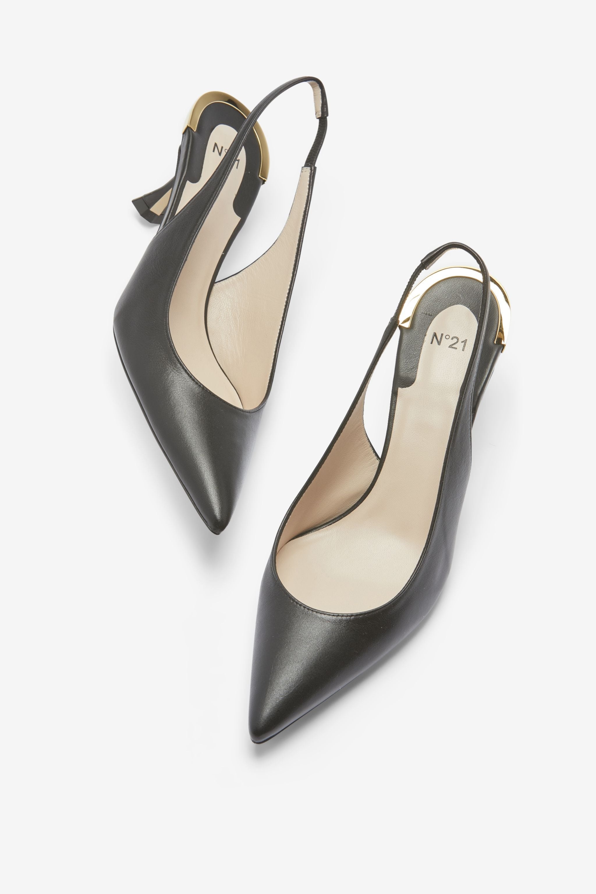 LEATHER SLINGBACK PUMPS - 4