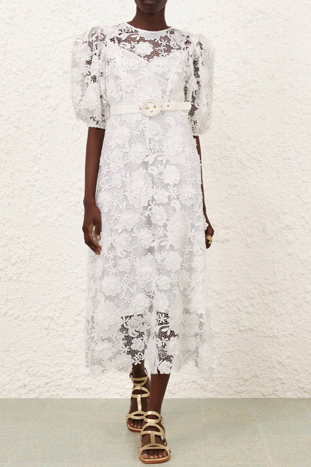 Halliday Lace Flower Dress Ivory - 2