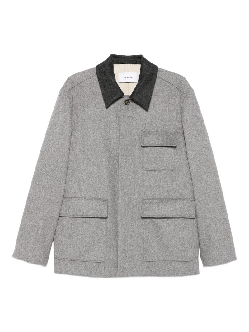 contrast-collar wool shirt jacket 1